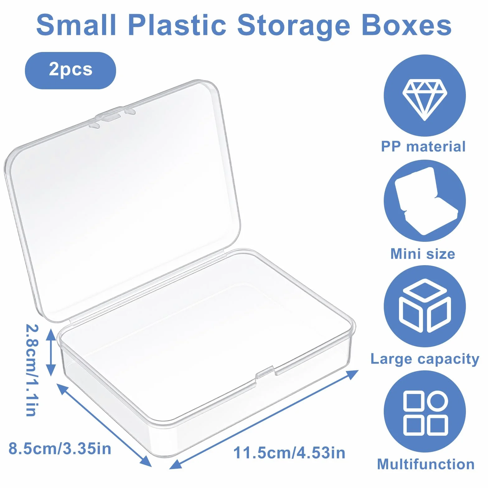 Plastikowe pojemniki do przechowywania z pokrywkami 10x8x3 cm