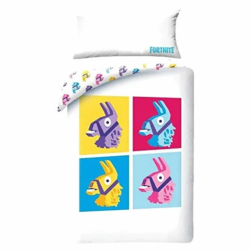 Halantex Fortnite Llama zestaw pościeli dla dzieci, poszewka na kołdrę 150 x 220 cm + poszewka na poduszkę 45 x 110 cm