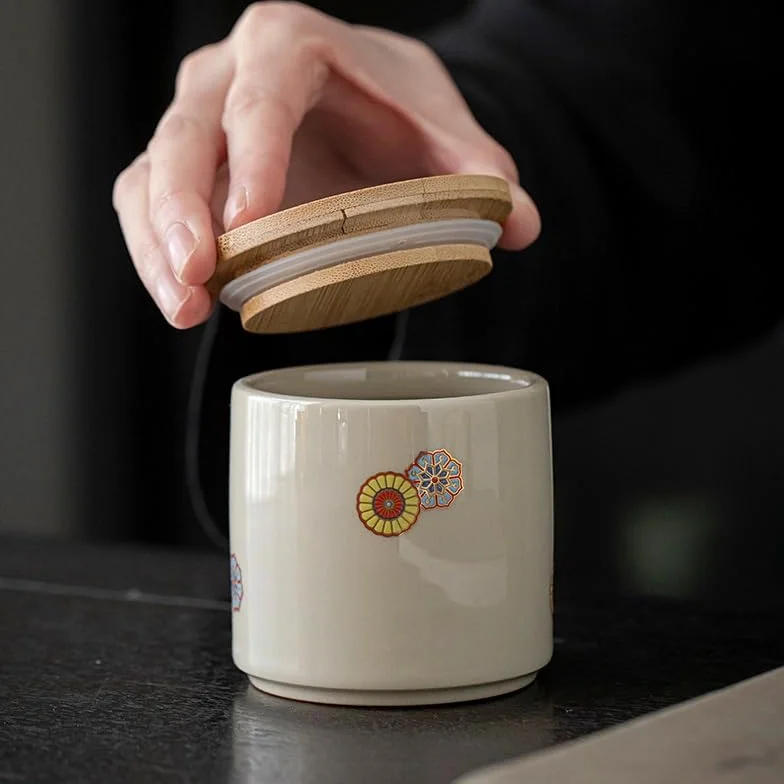 HLTYGWX Zestaw do herbaty Ceramiczne puszki na herbatę Zielona herbata Czarna herbata Herbata Zamknięte puszki Puszki do przechowywania Puszki porcelanowe Małe puszki Pudełka na herbatę Słoik do