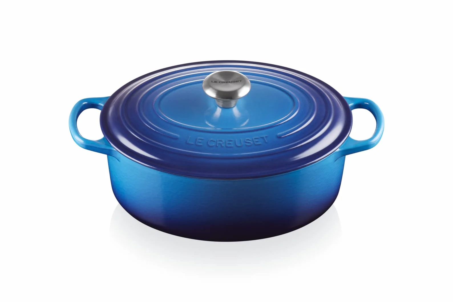 Le Creuset Signature Żeliwne Naczynie do Pieczenia Z Pokrywką, 29 cm, Owalne, Azure