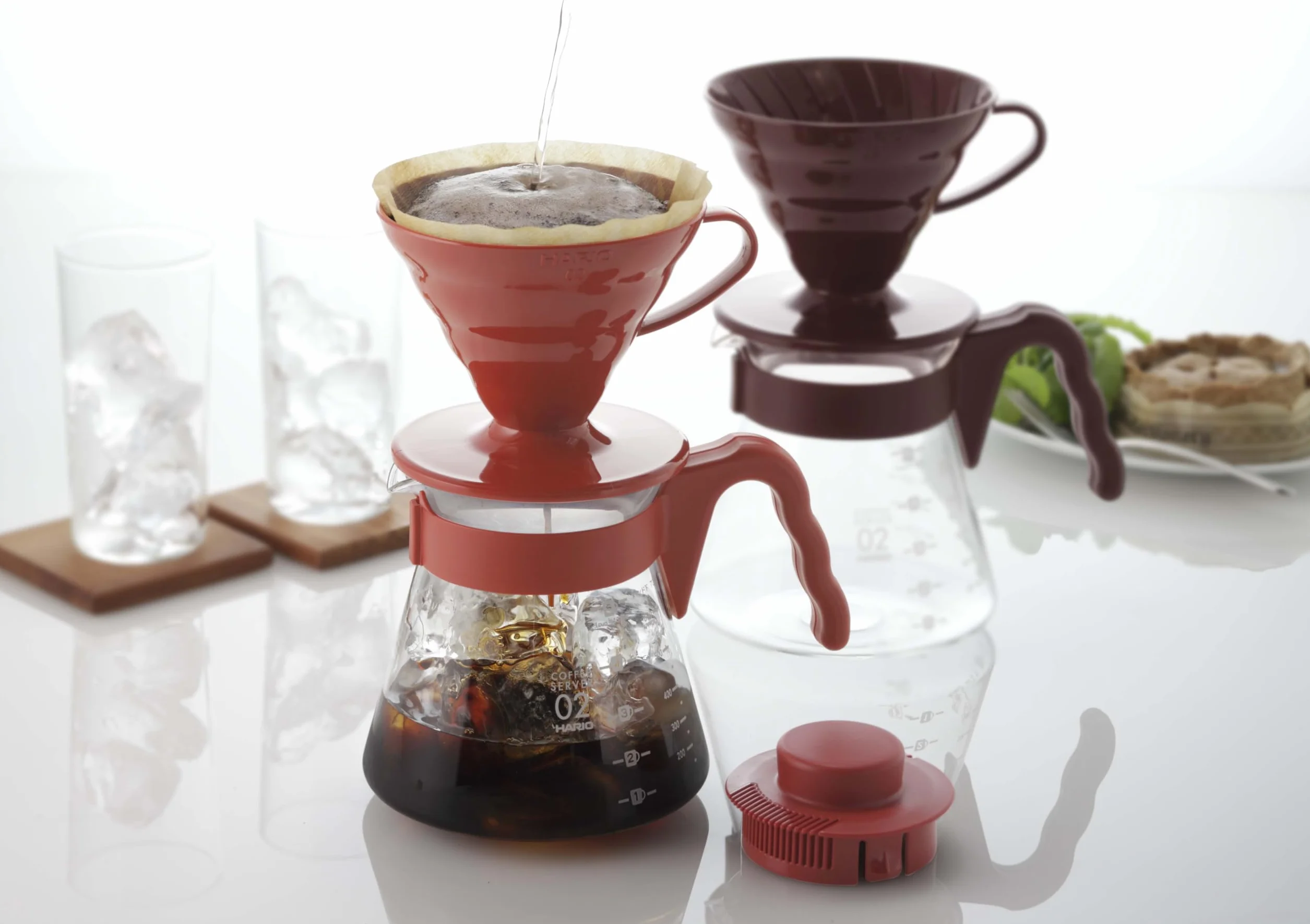 Hario V60 zestaw startowy do nalewania kawy, rozmiar 02, czerwony
