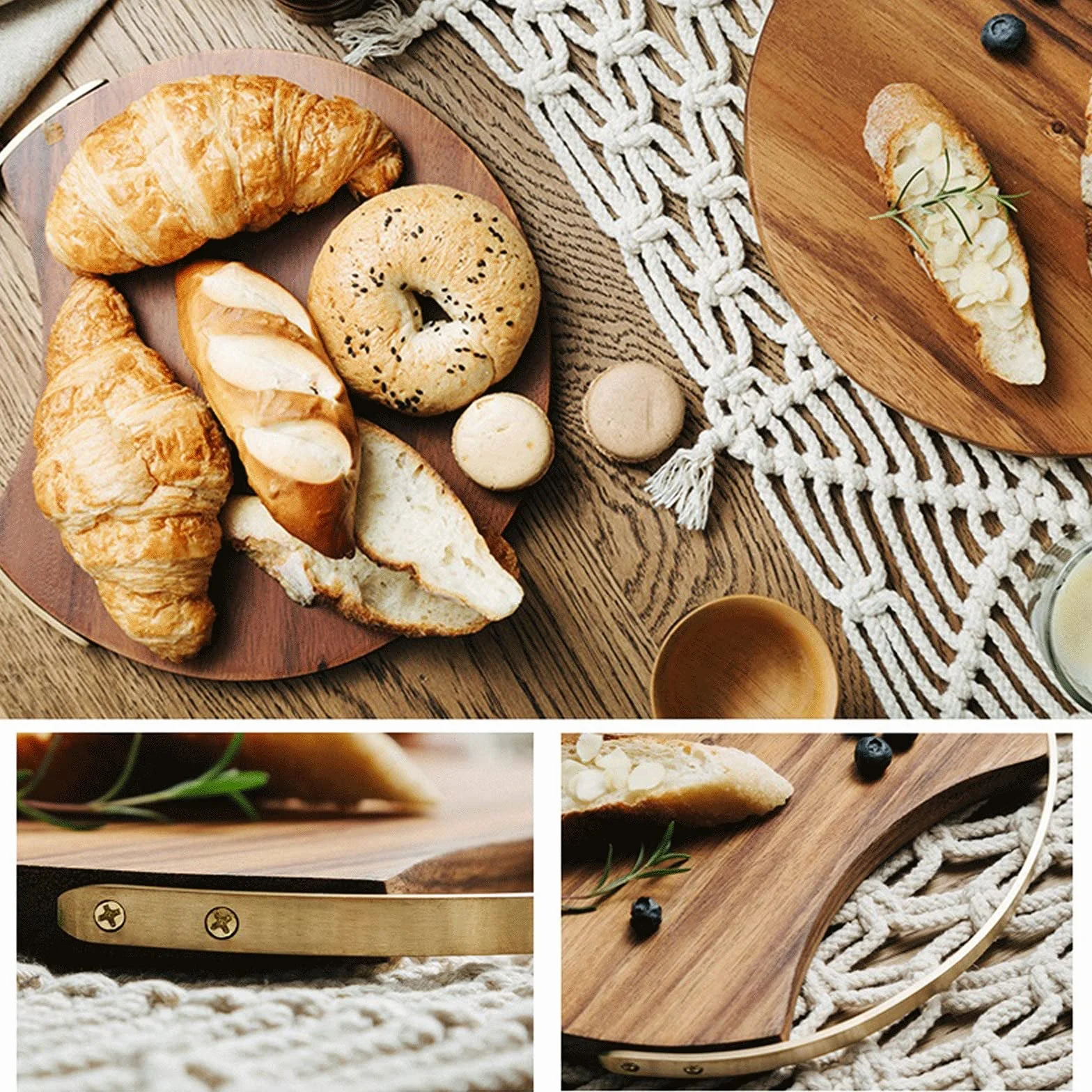 Drewniana okrągła deska do krojenia, retro deska do krojenia do pizzy sushi, chleb, taca z uchwytem, deska do krojenia, drewniana płyta do jedzenia, rekwizyty fotograficzne