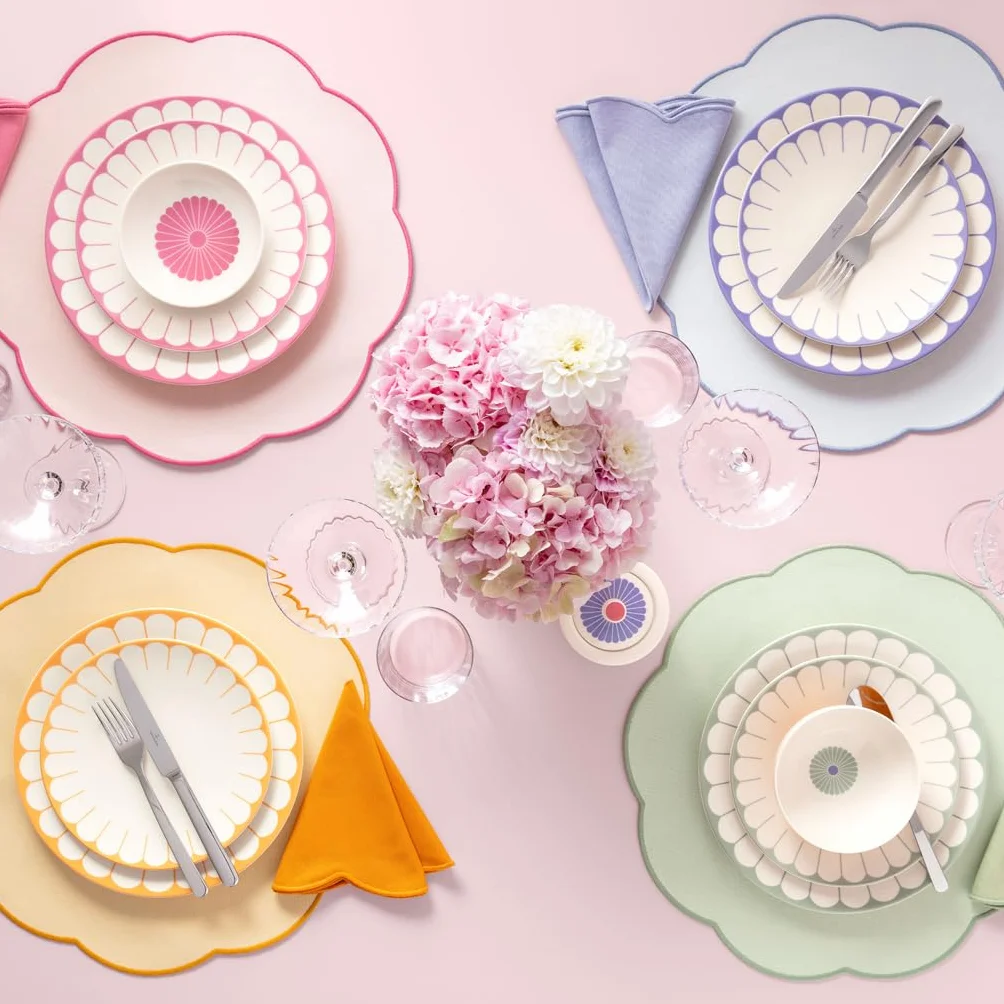 Villeroy & Boch – Fleur Gifts zestaw serwetek materiałowych, 2 szt., wymiary: ok. 40 × 40 cm, żółty, tekstylna dekoracja stołu w kwiatowej kolorystyce, wysokiej jakości bawełna