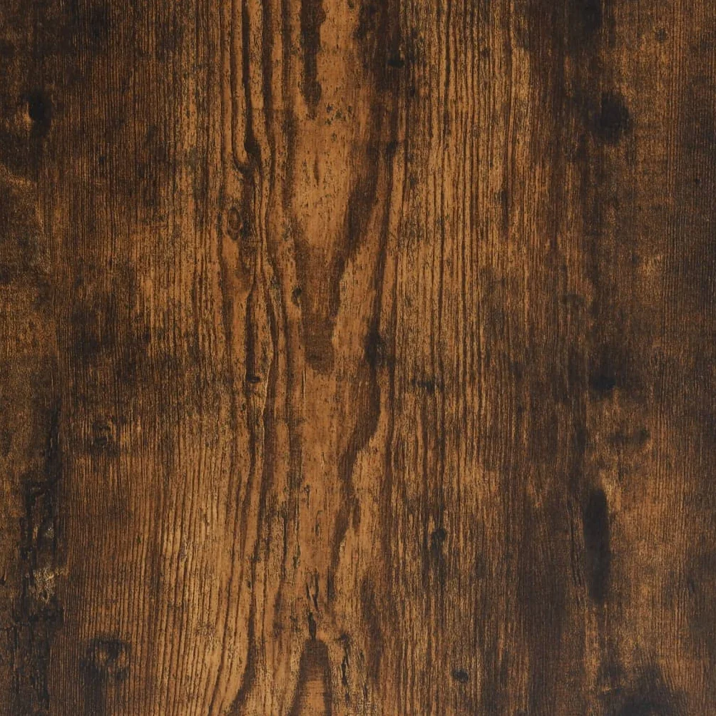 Szafa płytowa, dąb wędzony, materiał drewnopochodny, 85 x 38 x 48 cm, z żelaznymi nogami, miejsce do przechowywania płyt winylowych i urządzeń HiFi, nadaje się jako meble multimedialne i