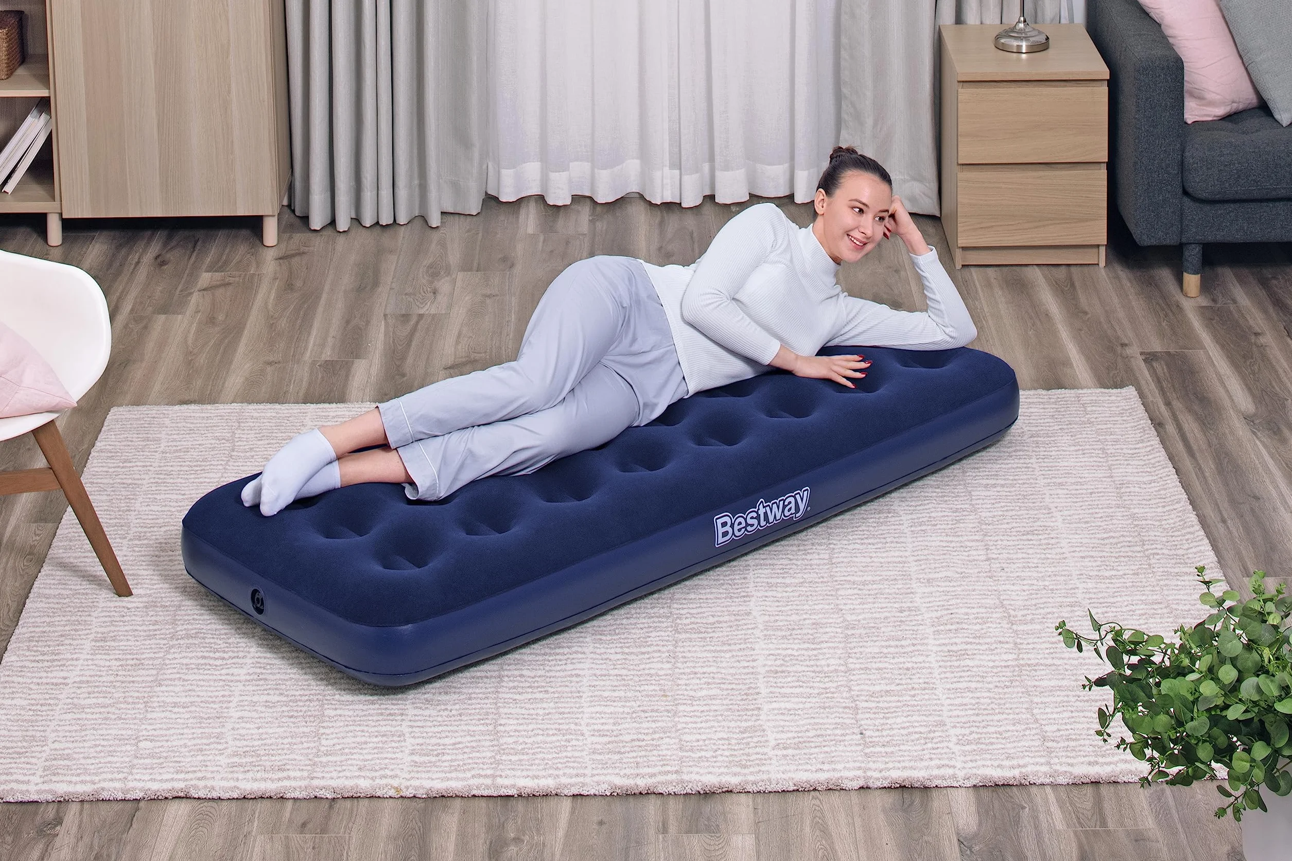 Bestway Materac Dmuchany 67000 Niebieski 185 x 76 x 22 cm