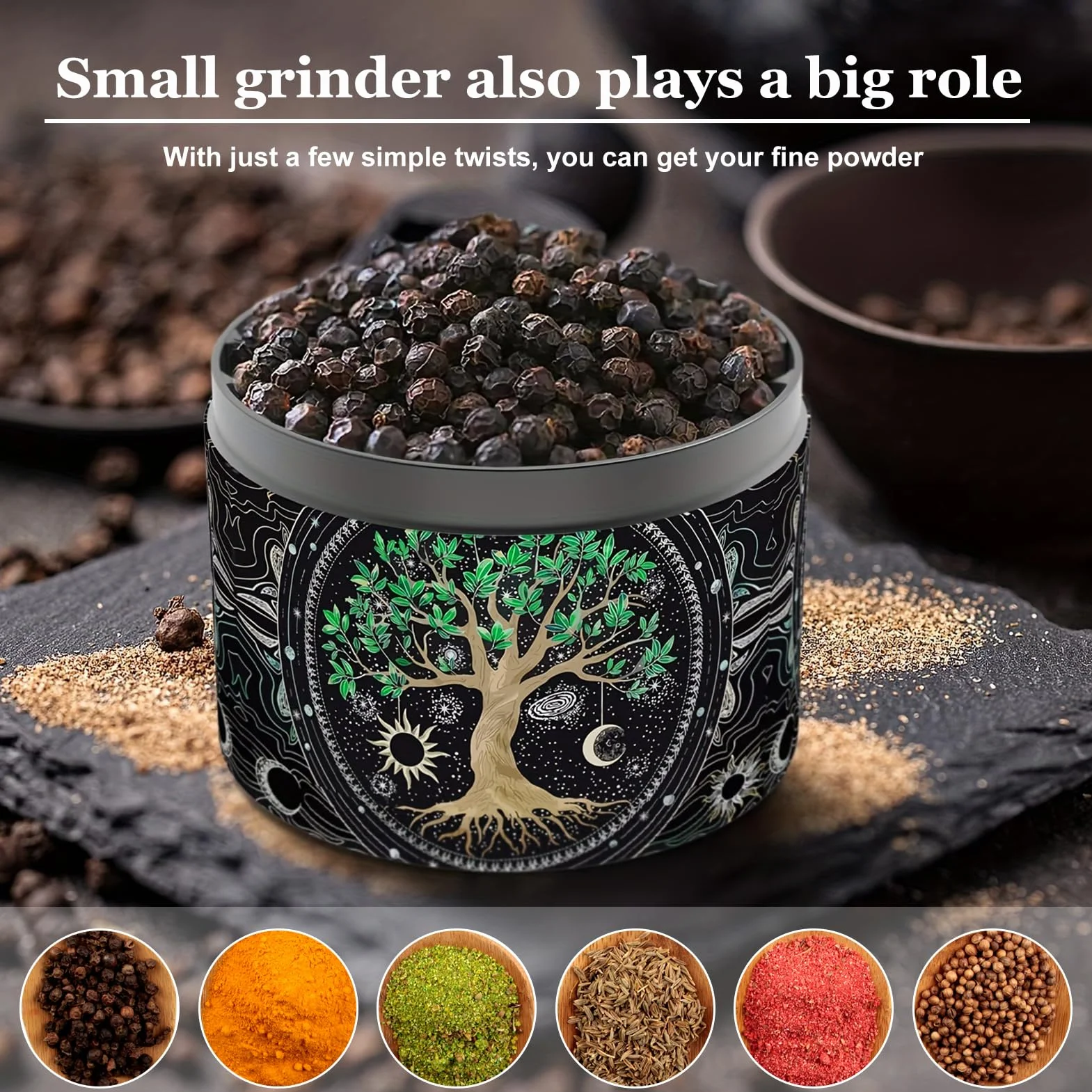 Grinder Crusher, młynek do ziół, młynek do przypraw, metalowy młynek do ziół, przypraw, pyłków, kawy, 4 warstwy, metalowy młynek ze skrobakiem 50 mm, prezent dla przyjaciela, wyjątkowe okazje