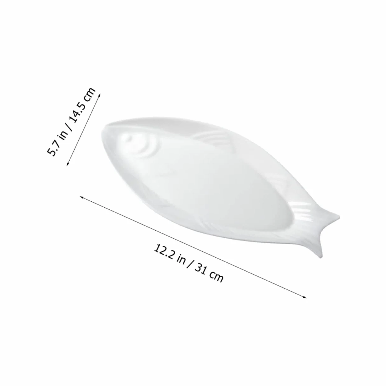 Biały talerz ceramiczny w kształcie ryby, trwała zastawa stołowa, wszechstronna taca do serwowania przystawek i deserów, idealna do użytku domowego, elegancka zastawa stołowa do rozrywki