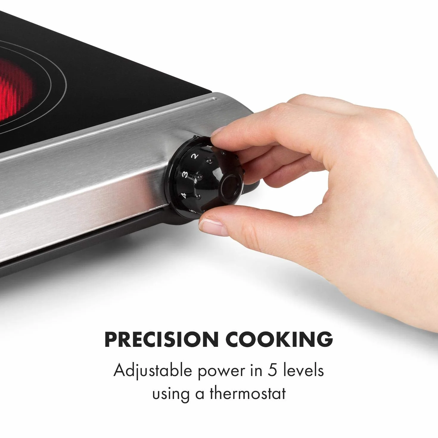 Klarstein Cookbuddy Podwójna płyta grzewcza 2400 W ceramika szklana 2x18 cm