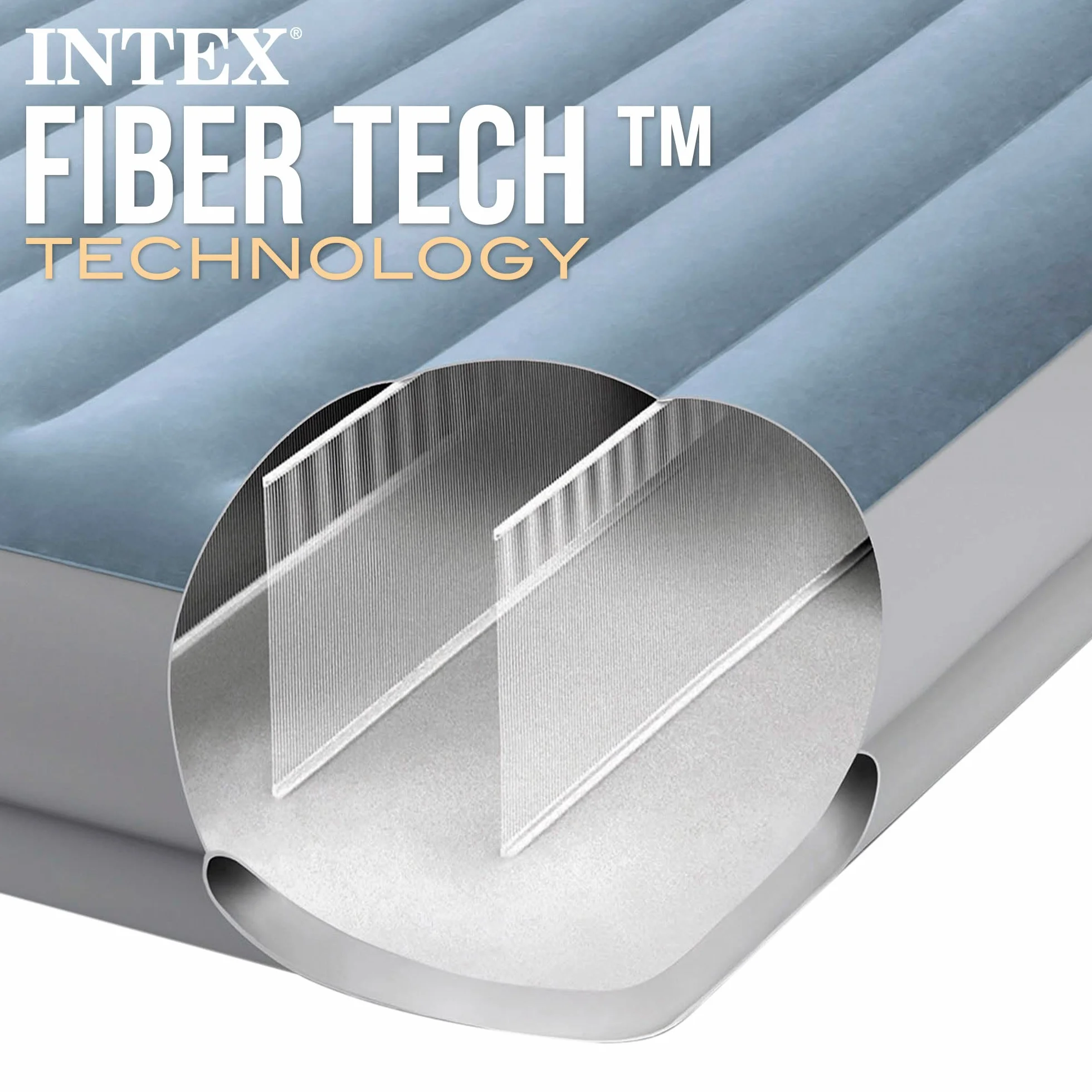 Intex 64159 samopompujący się podwójny materac USB Dura-Beam Mid-Rise Comfort, 152 x 203 x 36 cm