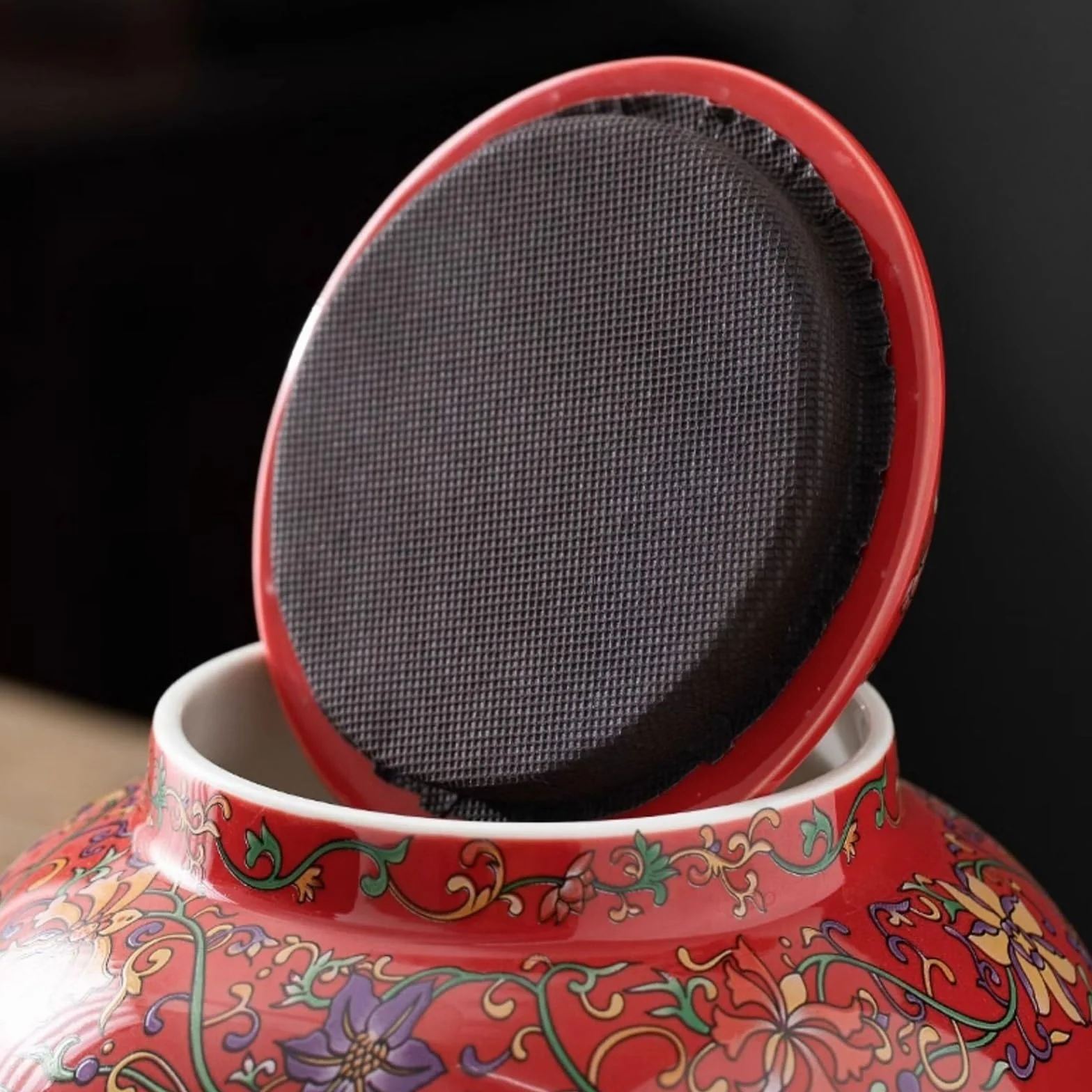 Praktyczny Luksusowy klasyczny emaliowany ceramiczny pojemnik na herbatę | Czarna herbata Zielona herbata Uszczelniający słoik Słoik do przechowywania w gospodarstwie domowym(Yellow)