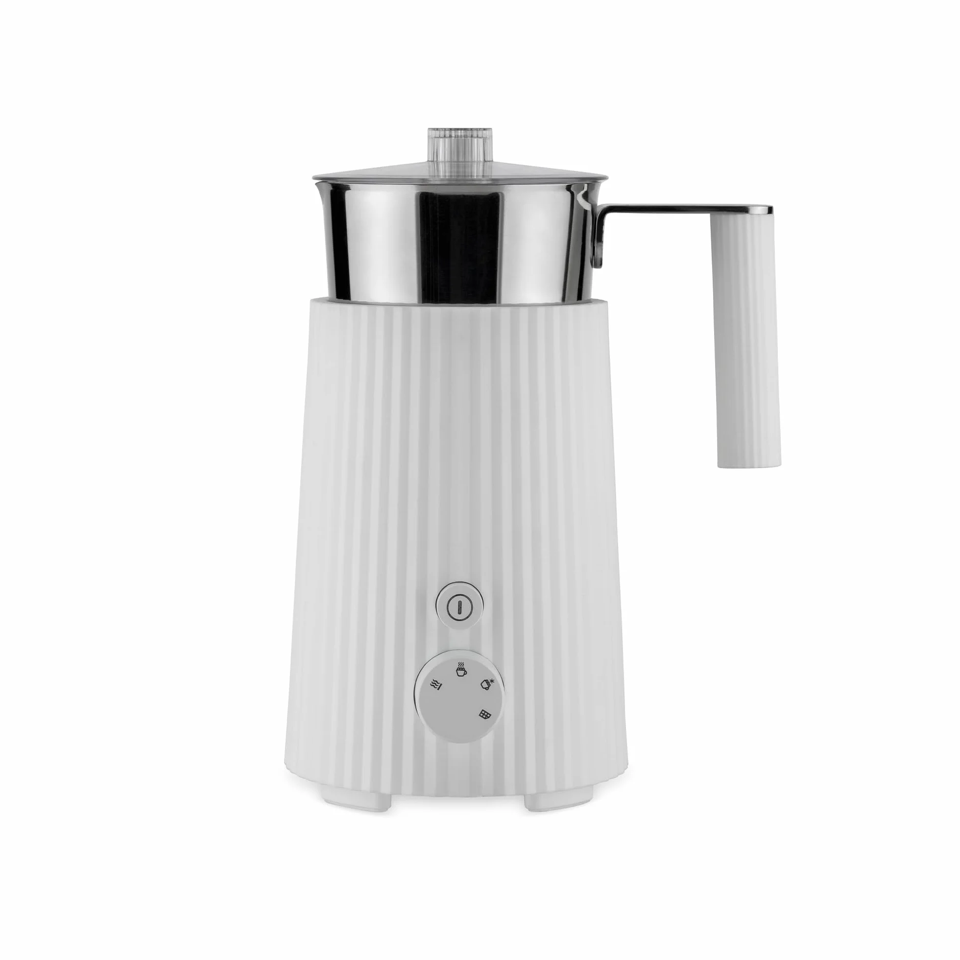 Alessi Plissé MDL13 W wielofunkcyjny spieniacz do mleka indukcyjnego, z żywicy termoplastycznej, dzbanek ze stali nierdzewnej 18/10, wtyczka europejska 600 W, 35 cl, biały