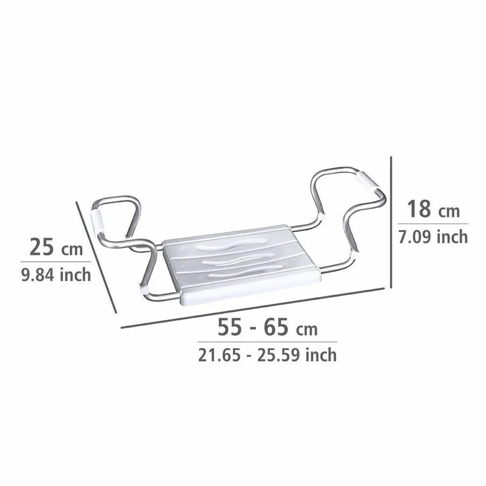 WENKO Fotel do wanny Secura wysuwany 150 kg biały 26 x 55-65 x 18 cm