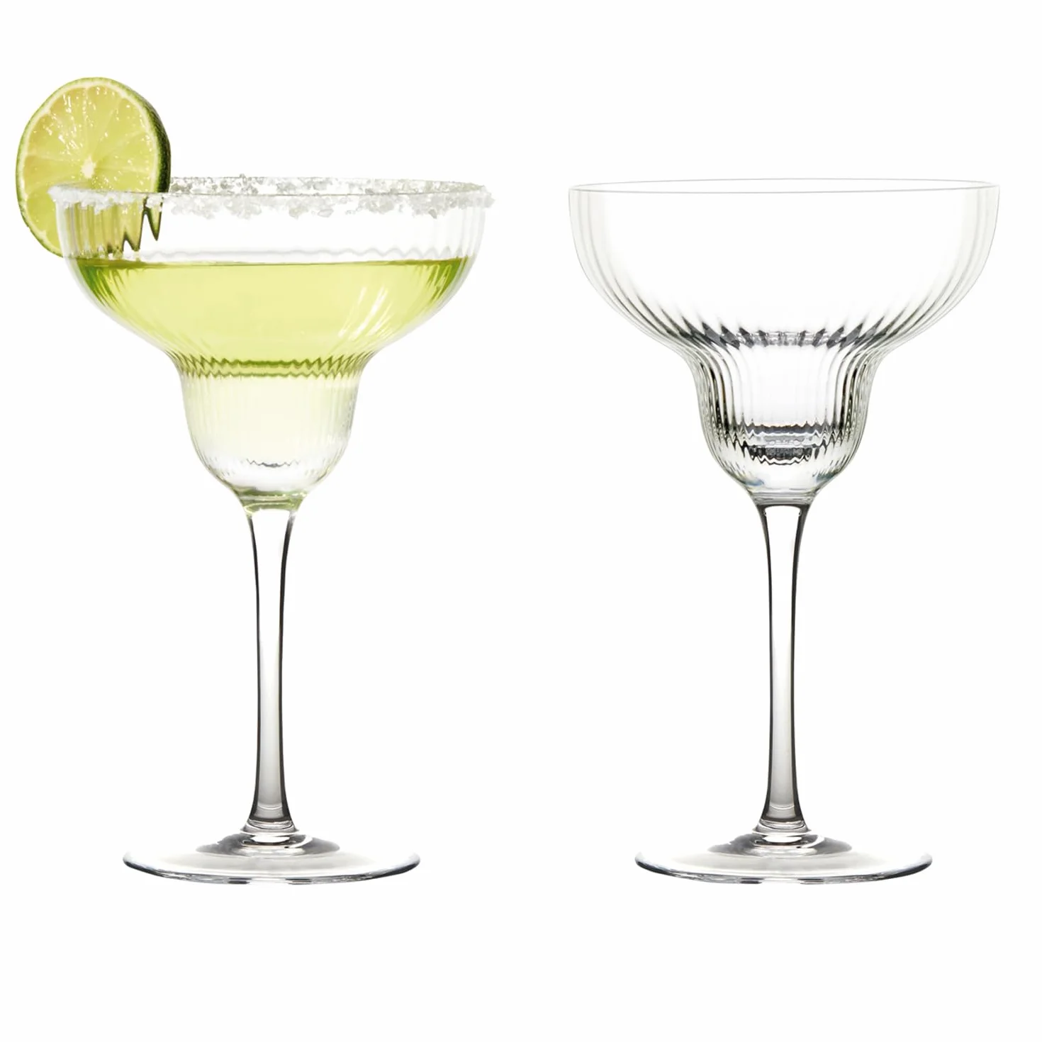 Empire Ręcznie robione kieliszki do margarity idealne do margarity, daiquiris, pina colady lub deserów - 400 ml - Przezroczyste - Zestaw 2 eleganckich kieliszków koktajlowych