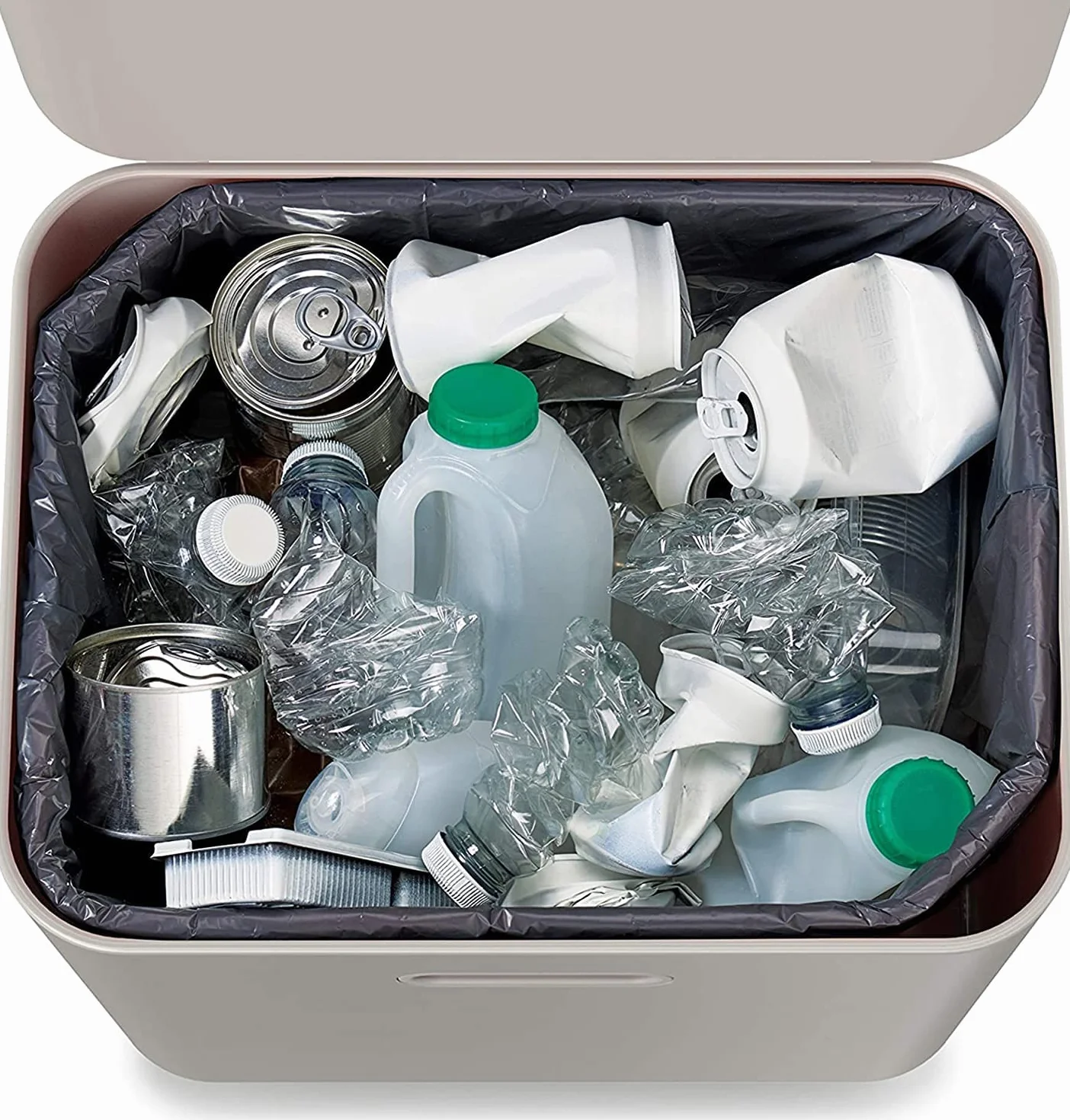 Joseph Joseph Totem Max - Kuchenny kosz do segregacji i recyklingu odpadów 60 litrów z filtrem odpornym na zapachy i wyjmowanym pojemnikiem na odpady spożywcze, Kamień