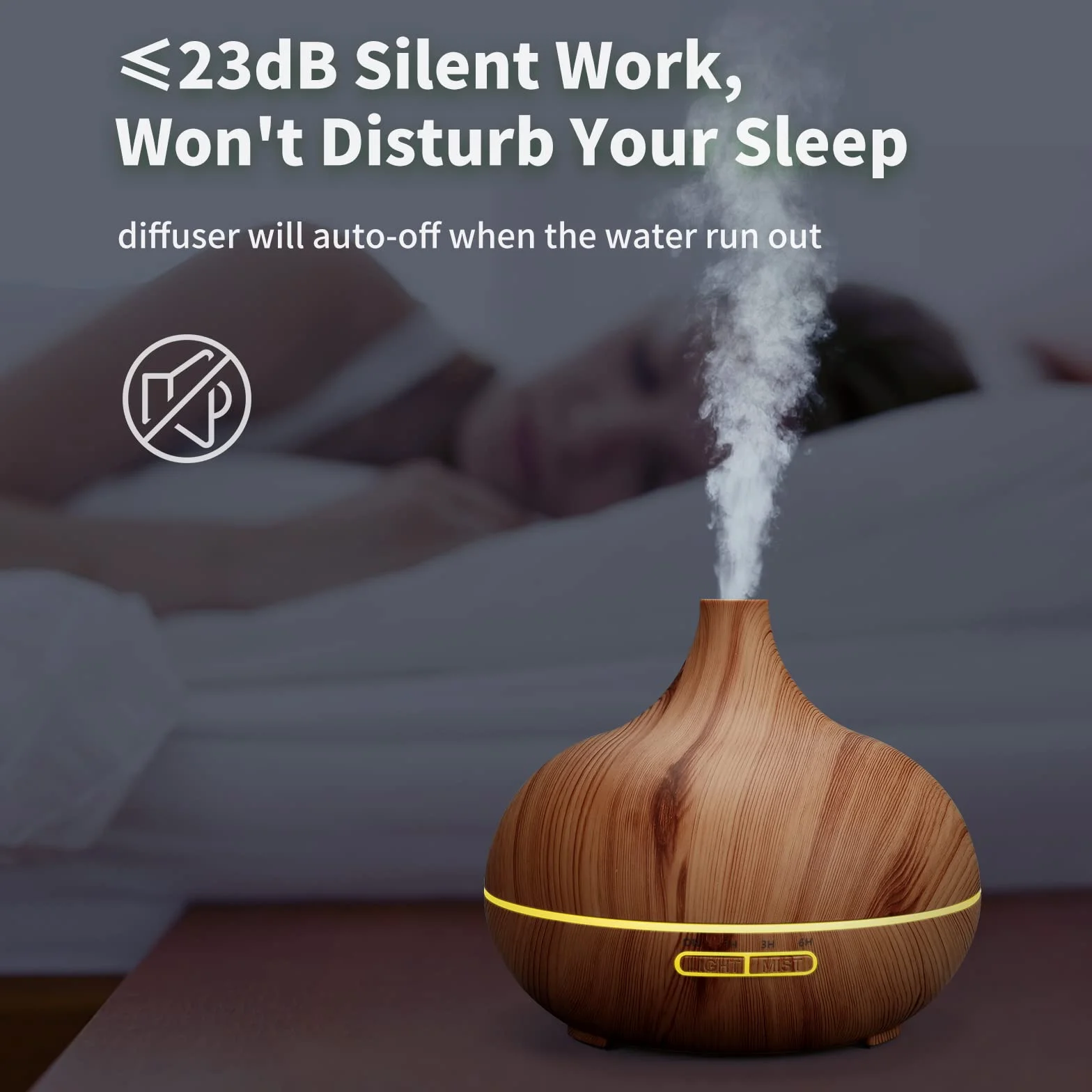 Dyfuzor olejków eterycznych 500ml Ultradźwiękowy Nawilżacz Aromaterapia,Aroma Dyfuzor z zimną parą, 7-Kolor LED,4 Timer, Odświeżacz,Nawilżacz, Dom, Biuro,Dziecko itp