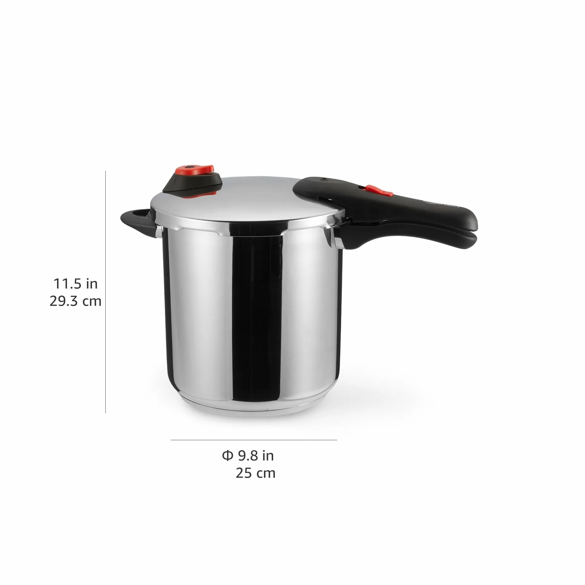 Amazon Basics szybkowar ze stali nierdzewnej z parowarem i dodatkowym silikonowym pierścieniem, 9 l