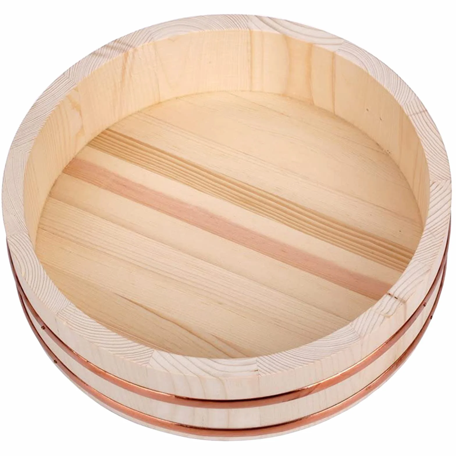 Adima Drewniana wanna do mieszania ryżu Hangiri sushi miska na ryż sushi Oke sushi restauracja dom kuchnia ryż beczka, 45 x 11 cm