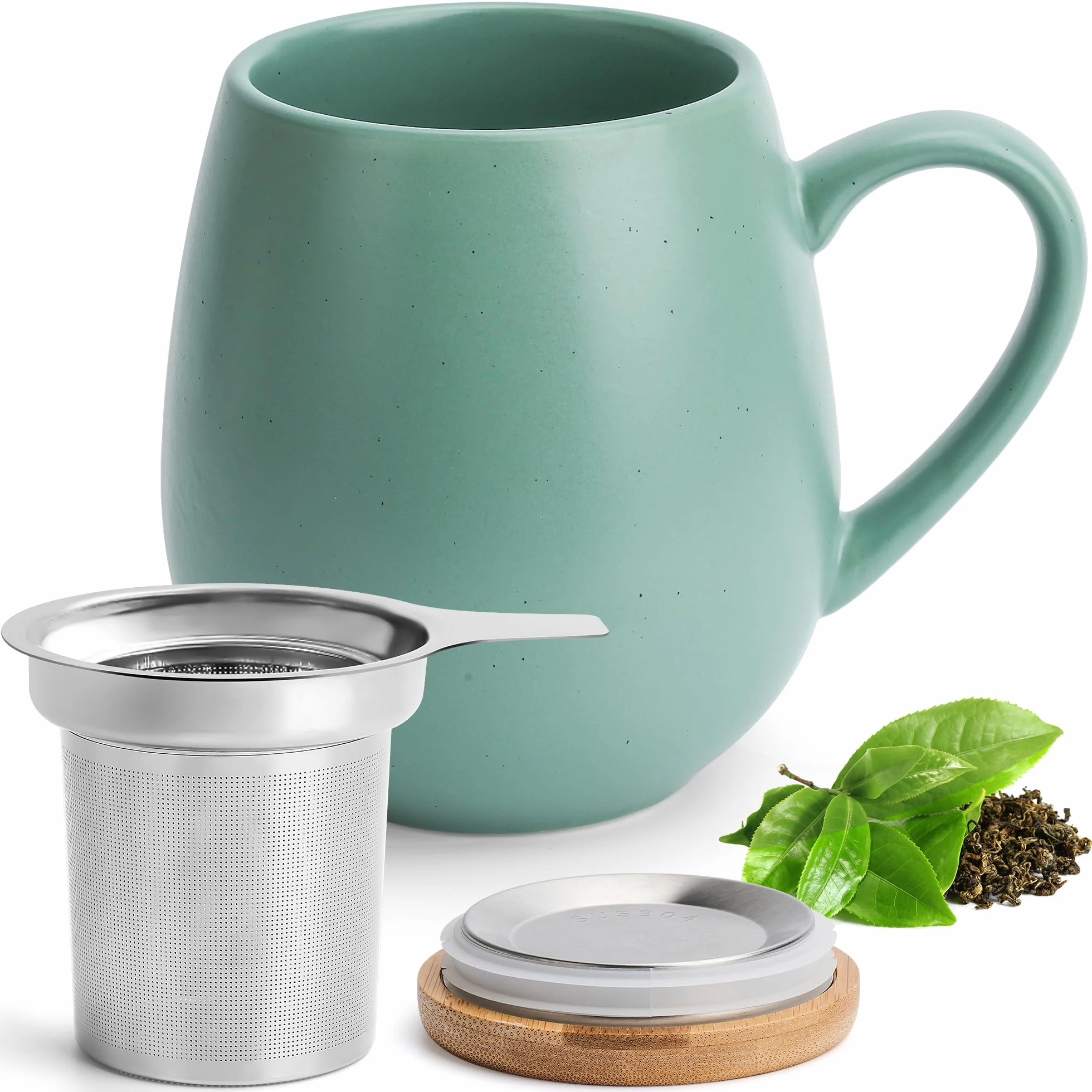 Filiżanka do herbaty z pokrywką i sitkiem - 550 ml - duża filiżanka do herbaty z sitkiem - filiżanka XXL z pokrywką - duża filiżanka do herbaty - filiżanka do herbaty - duża filiżanka