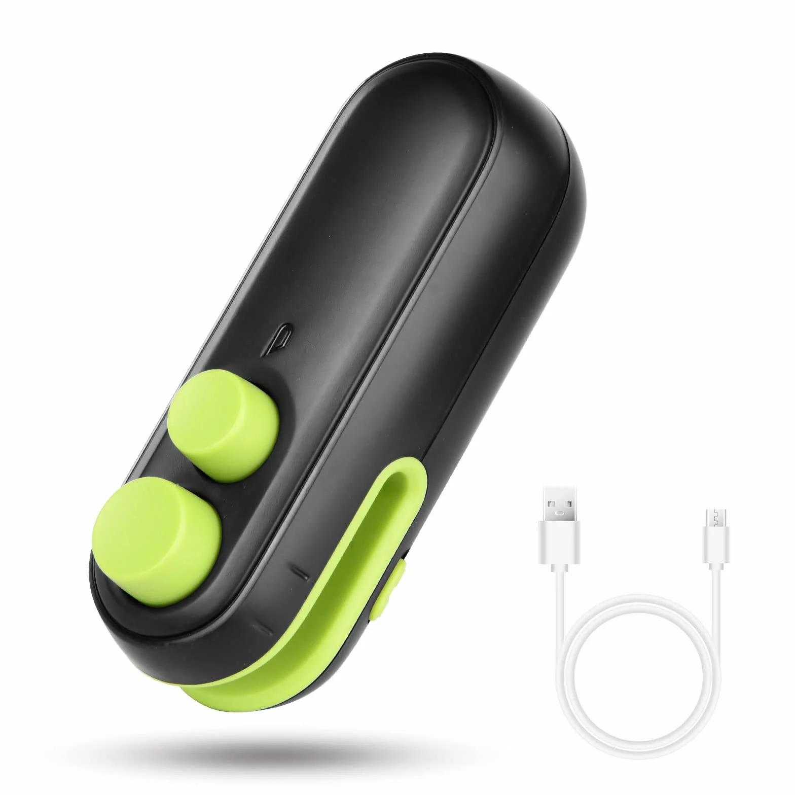 Vicloon Zgrzewarka do folii, mini, 2 w 1, zgrzewarka do torebek, z nożem, ładowanie przez USB, z magnetyczną podstawą do przechowywania żywności, czarna