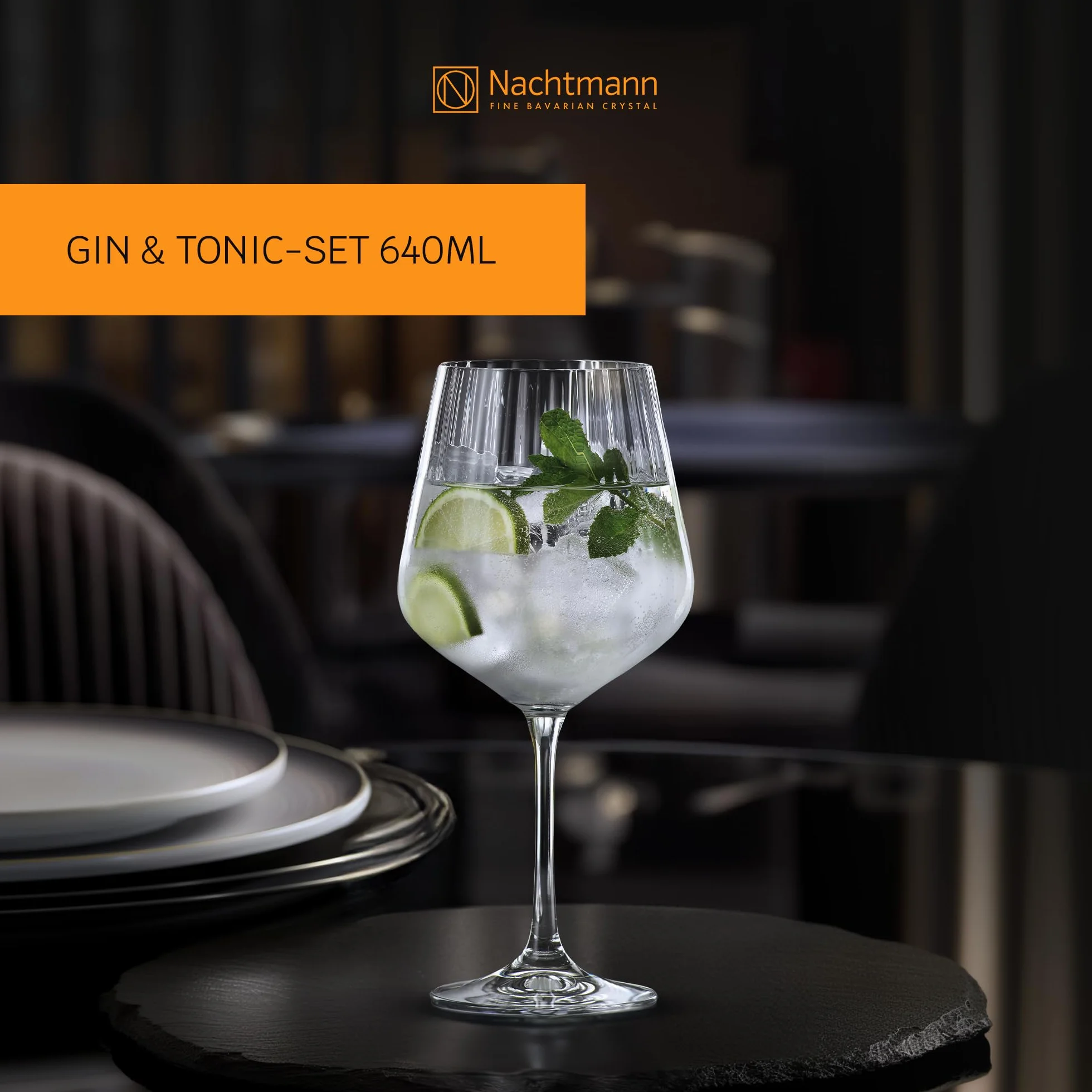 Nachtmann Gin & Tonic Zestaw Kieliszków, Szkło, Przezroczysty, 4 elementy