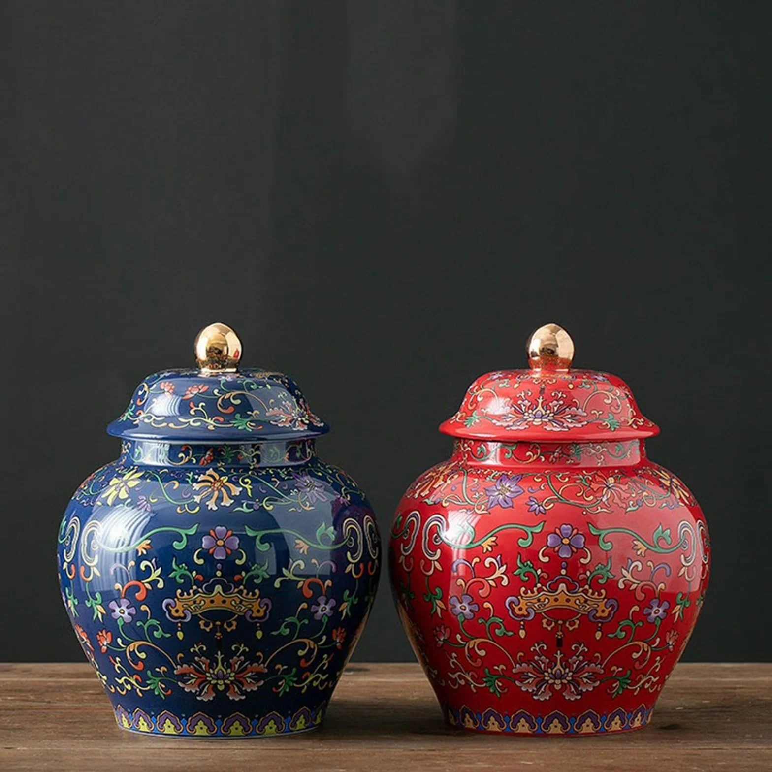 pojemnik na herbatę Luksusowy klasyczny emaliowany pojemnik na herbatę ceramiczny duży słoik z czarną herbatą i zieloną herbatą Słoik do przechowywania w gospodarstwie domowym ceramiczny pojemnik na h