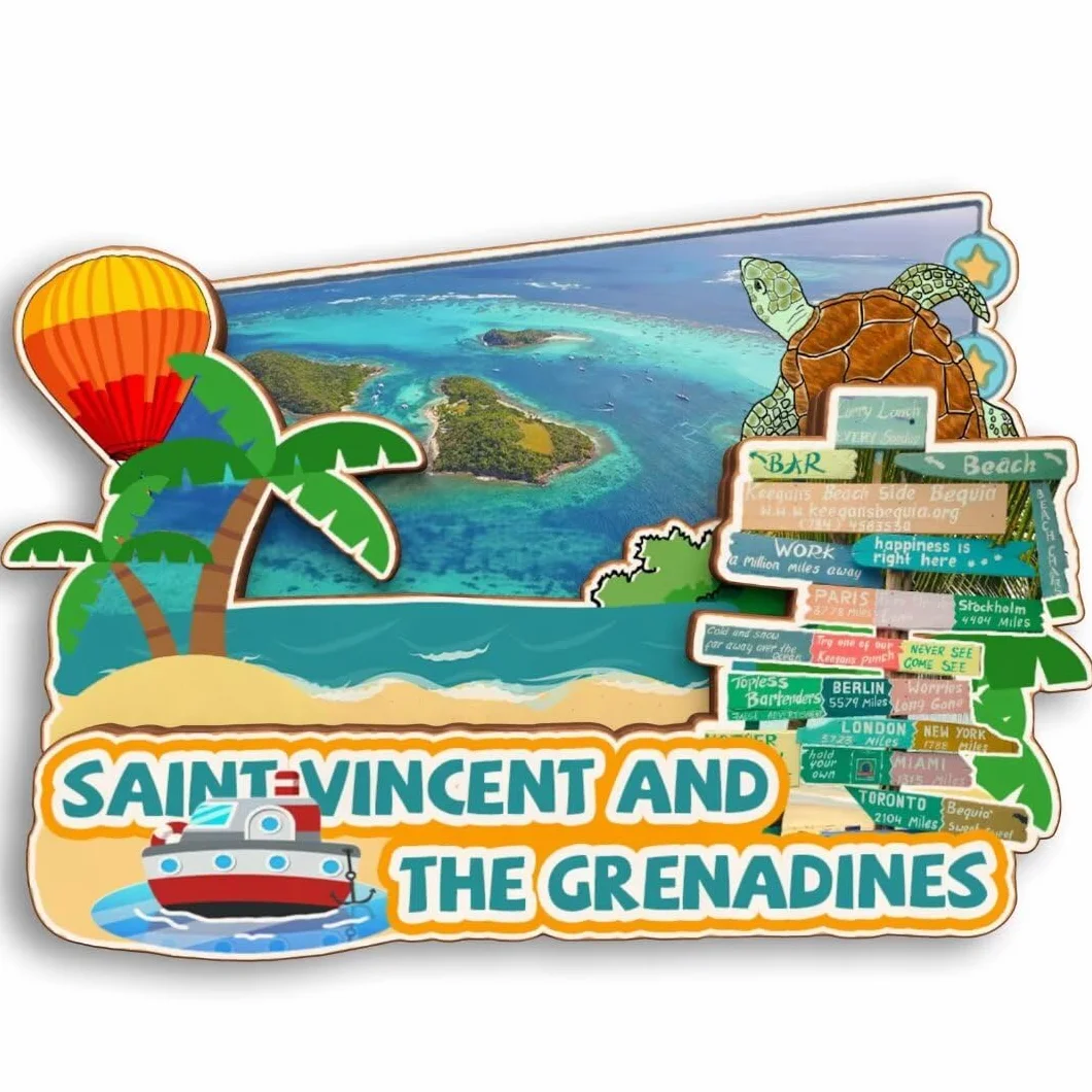 Saint Vincent i Grenadyny 3D magnes na lodówkę drewniany miasto podróż pamiątka naklejki na lodówkę dom kuchnia tablica dekoracja