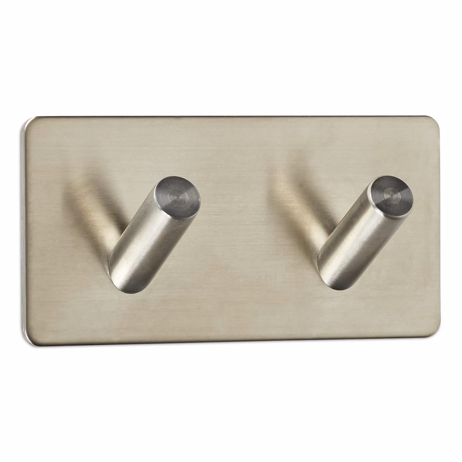 Haczyki naścienne ADRA 2-funkcyjne (podwójne) 90 x 45 x 29 mm, samoprzylepne, 3M, ze stali nierdzewnej, odporne na rdzę, do kuchni i łazienki, uchwyty na ręczniki od SO-TECH®