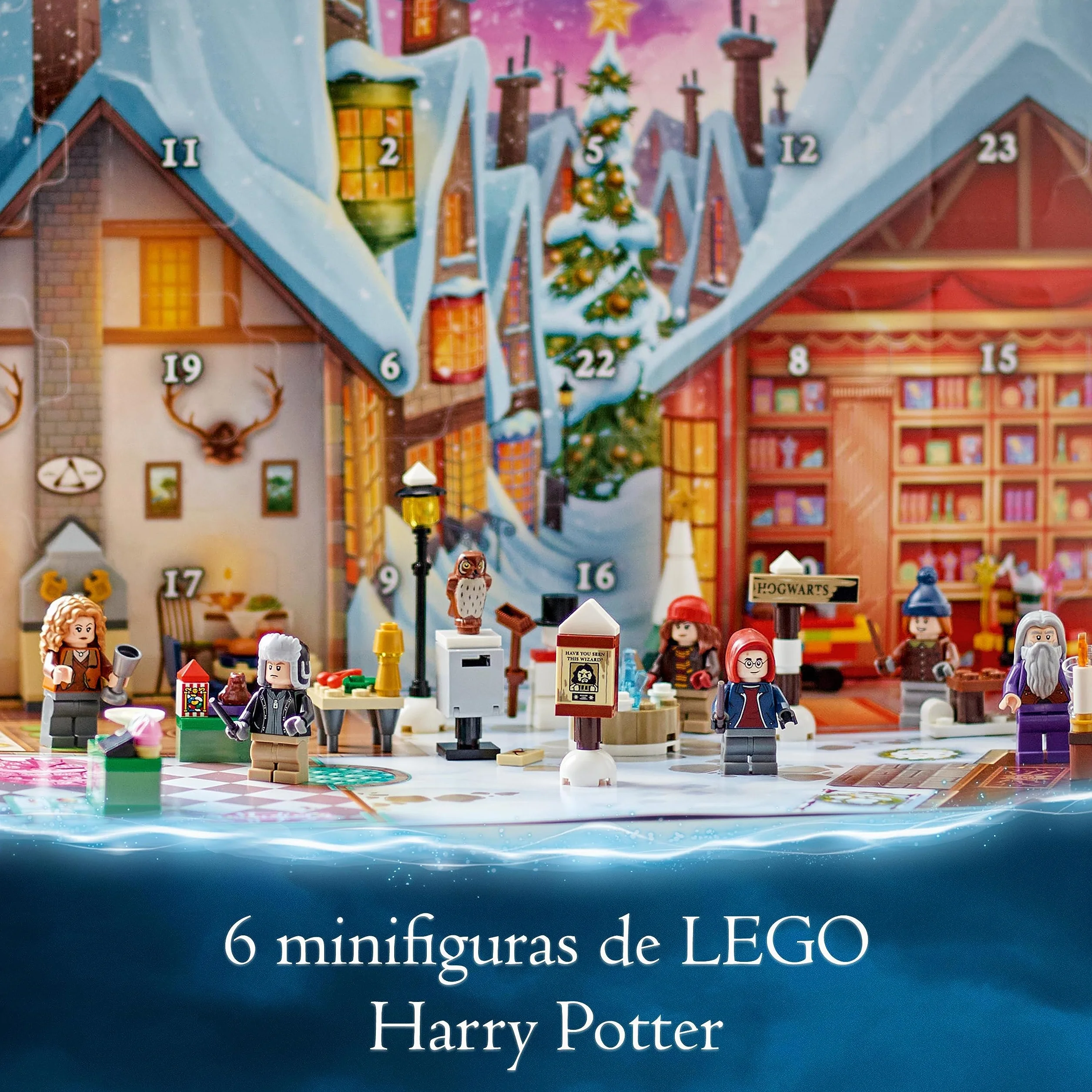 LEGO 76418 Harry Potter Kalendarz adwentowy 2023, 24 Niespodzianki, 18 Minimodeli, 6 Minifigurek, Prezent na Mikołaja
