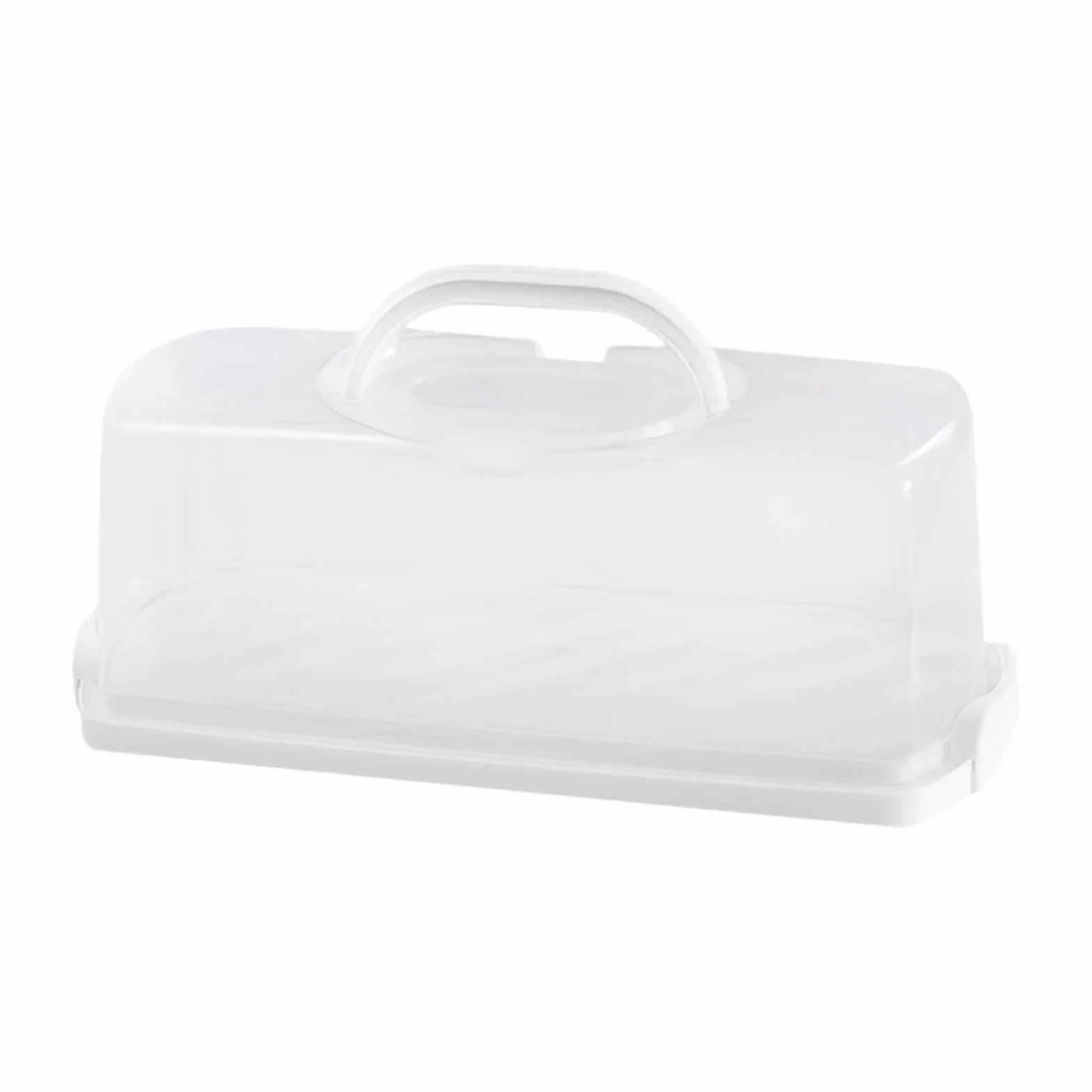 Bread Storage - Bread Box Container | Pp Material with Portable Handle, Lightweight Pink White Design, Fits Loaf, Pastry, Biscuits, Cake and Baked Goods, for Food