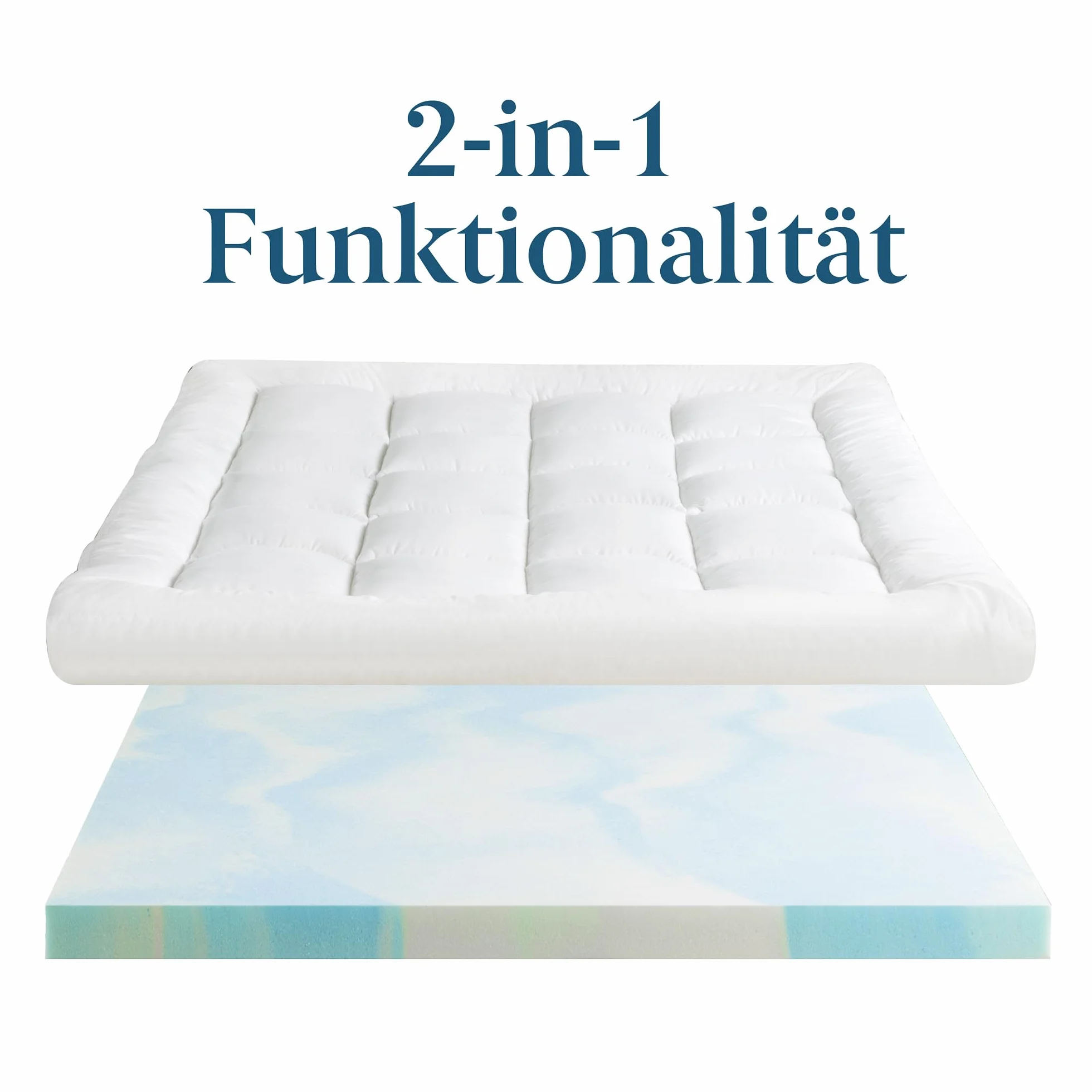 Zinus Materac wierzchni z pianki Visco, 140 x 200 cm, grubość 10 cm, wzornictwo Open-Cell, certyfikat Oeko-Tex, oddychająca i ortopedyczna, ergonomiczny komfort, średnio twardy, biały