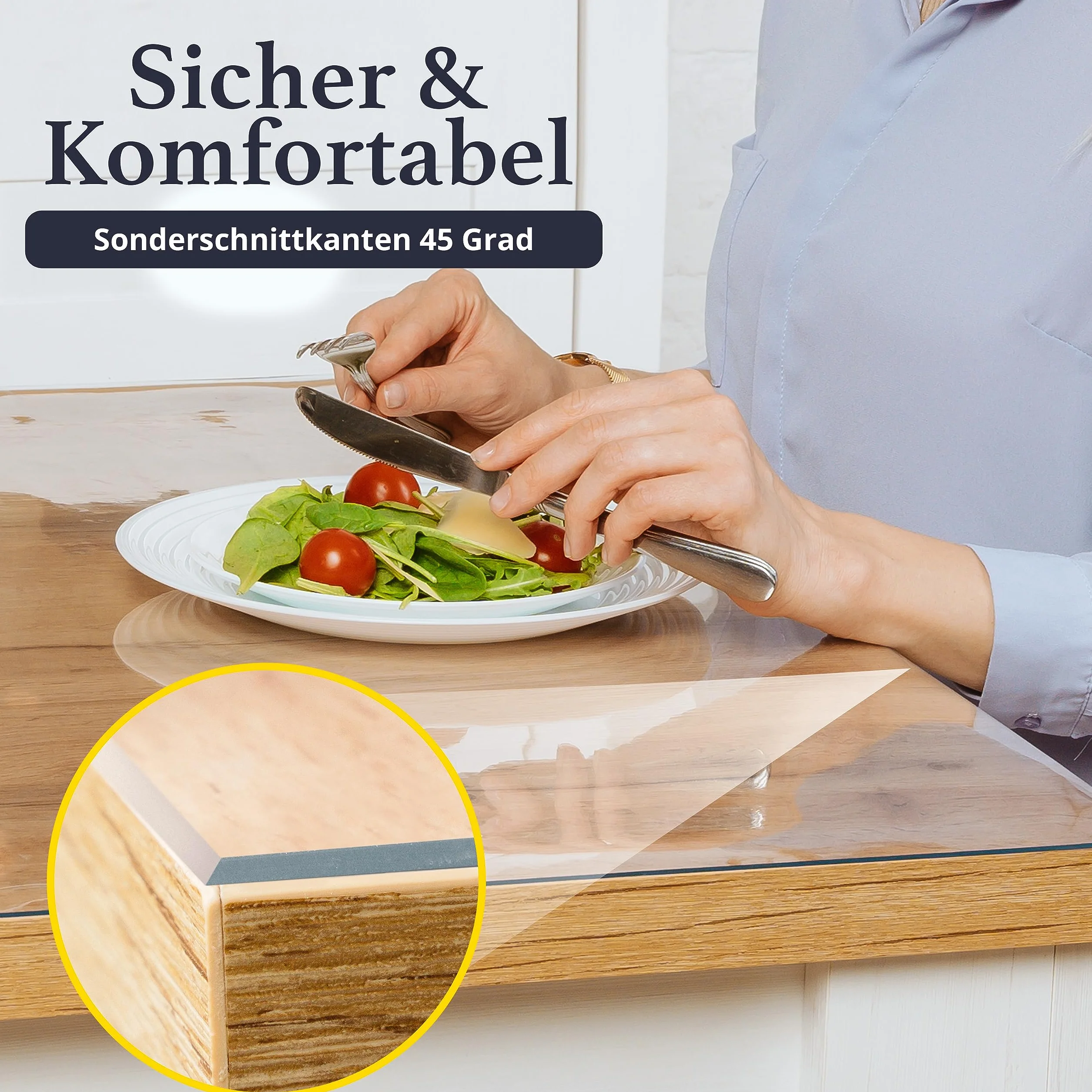 SCHMIEDWERK Przezroczysta ochrona stołu, na wymiar 2 mm, z przyjemną krawędzią – krystalicznie czysta folia ochronna na meble – folia ochronna na stół – wyprodukowano w Niemczech – mata ochronna na