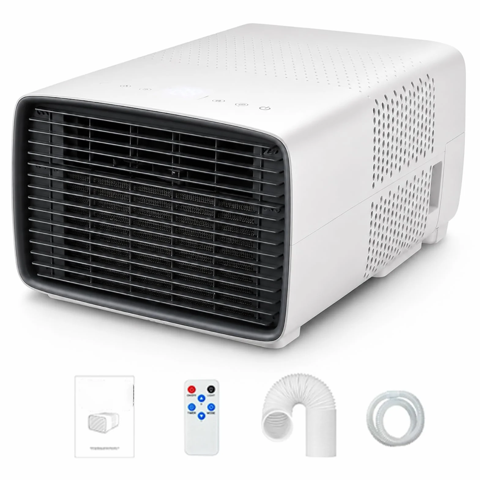 Przenośny klimatyzator kempingowy 2700 BTU, mini klimatyzator do przyczepy kempingowej, kampera i vana, sprężarki 280 W, 45 dB, 3 tryby, pilot zdalnego sterowania i timer 12 godzin