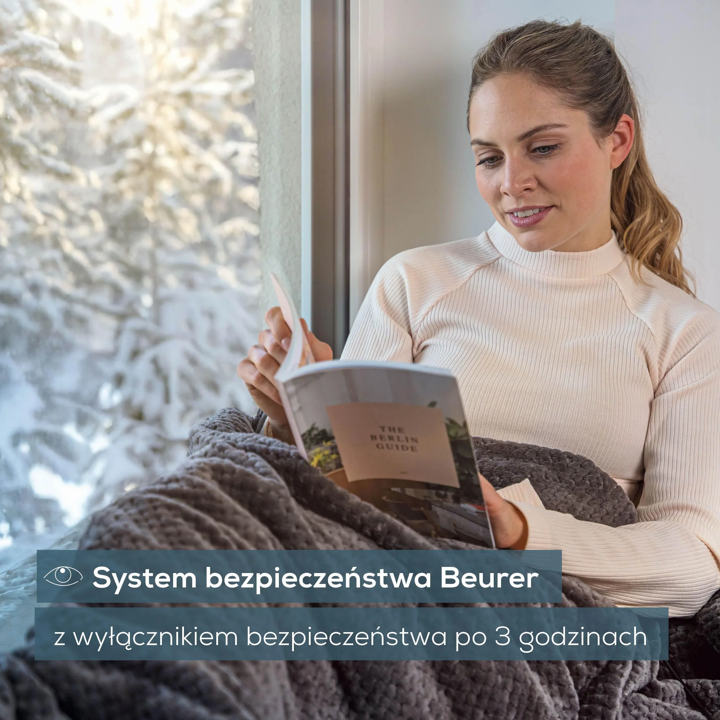 Beurer HD 65 koc elektryczny, przytulny koc grzewczy z 3 poziomami temperatury, z automatycznym wyłączaniem i systemem bezpieczeństwa, nadający się do prania w pralce, made in Europe, szary