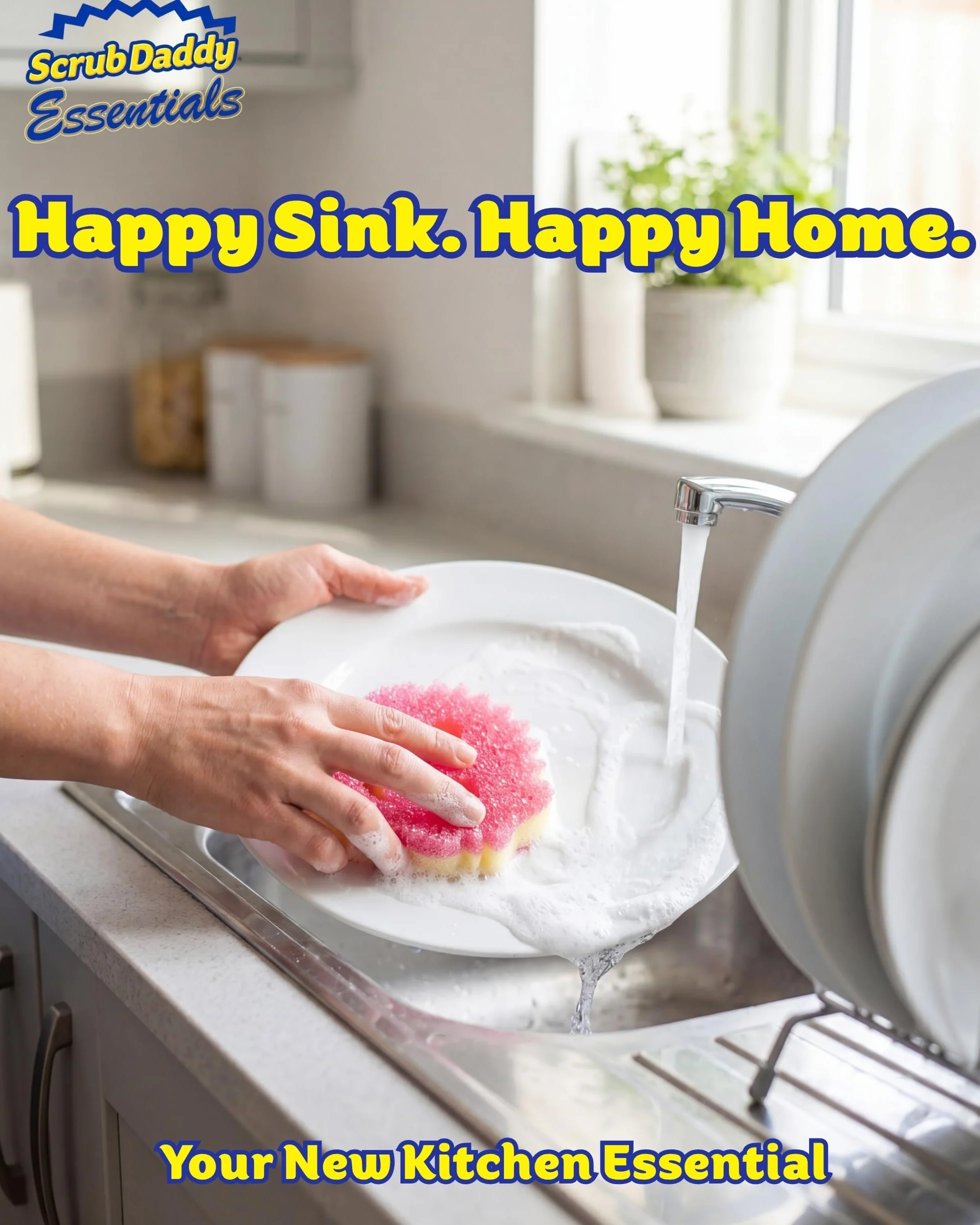 Scrub Mommy & Scrub Daddy Essentials Bundle - Wielopak do mycia gąbek, gąbka Dish do czyszczenia kuchni i łazienki, gąbka do czyszczenia bez zadrapań, odporna na wycieranie, mycie w zmywarce