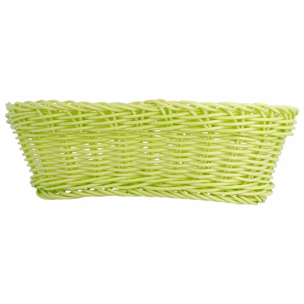 Garcia de Pou Wydłużone kosze imitacja wikliny, PP, Aniseed Green, 23 x 9 x 8 cm