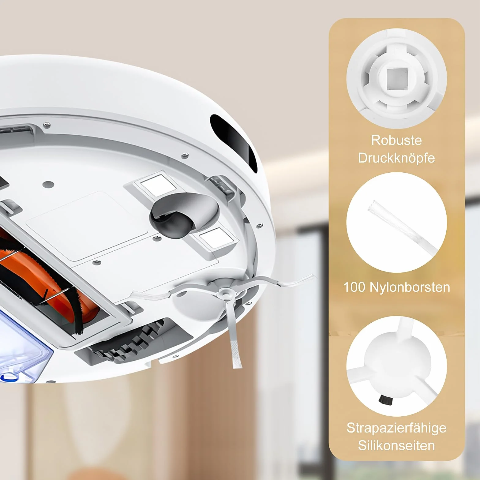 10 sztuk: akcesoria do robota odkurzającego Xiaomi S20, części zamienne, 1 szczotka główna, 2 podkładki, 2 filtry HEPA, 4 szczotki boczne, 1 akcesoria do czyszczenia
