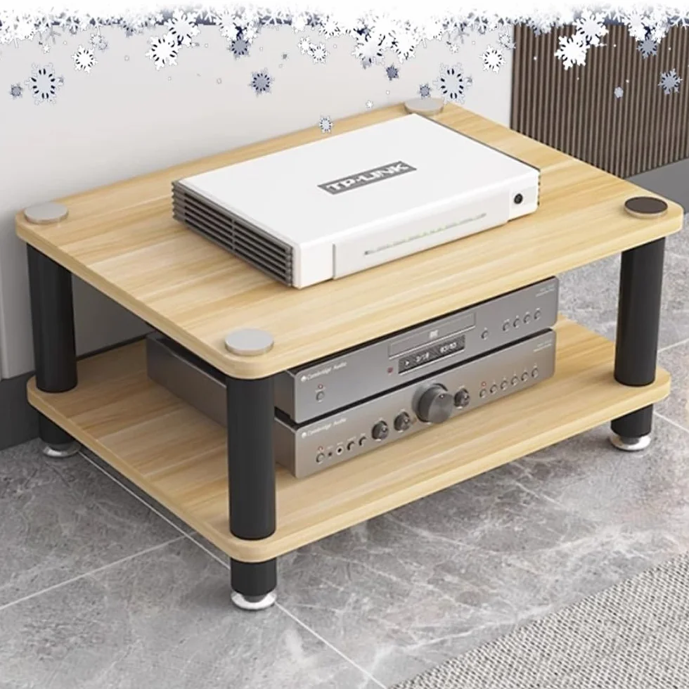 Wielofunkcyjny stojak na odtwarzacz płyt - 4-poziomowy stojak na nośniki AV na komponenty stereo, wzmacniacz wieży audio, CD/konsola do gier/odbiornika, stylowa dekoracja domu