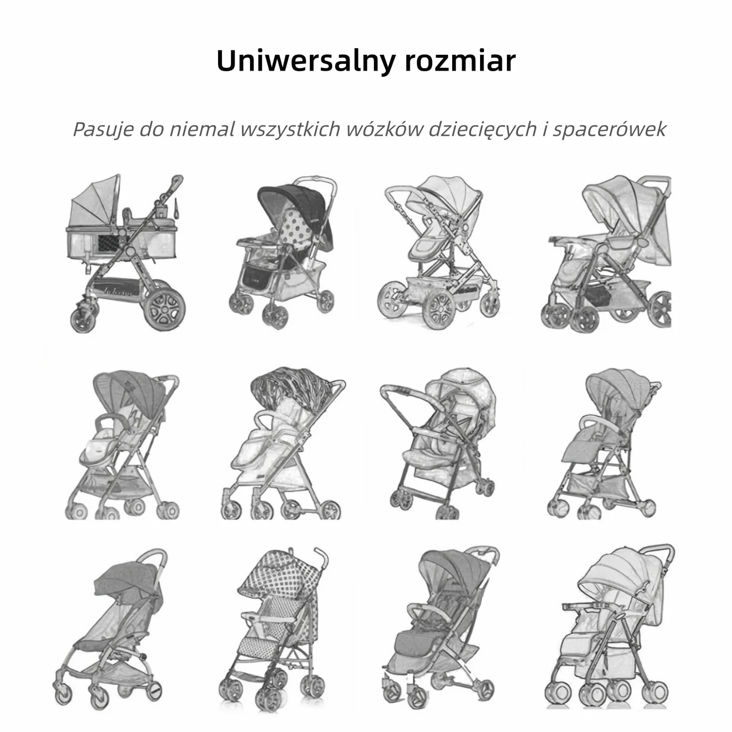 Organizer do Wózka Dziecięcego Uniwersalny z 2 Izolowanymi Uchwytami na Kubki i Odpinaną Portmonetką, Wodoodporna Torba do Wózka, Regulowany Pasek na Ramię, Wielofunkcyjny – z Rzepem
