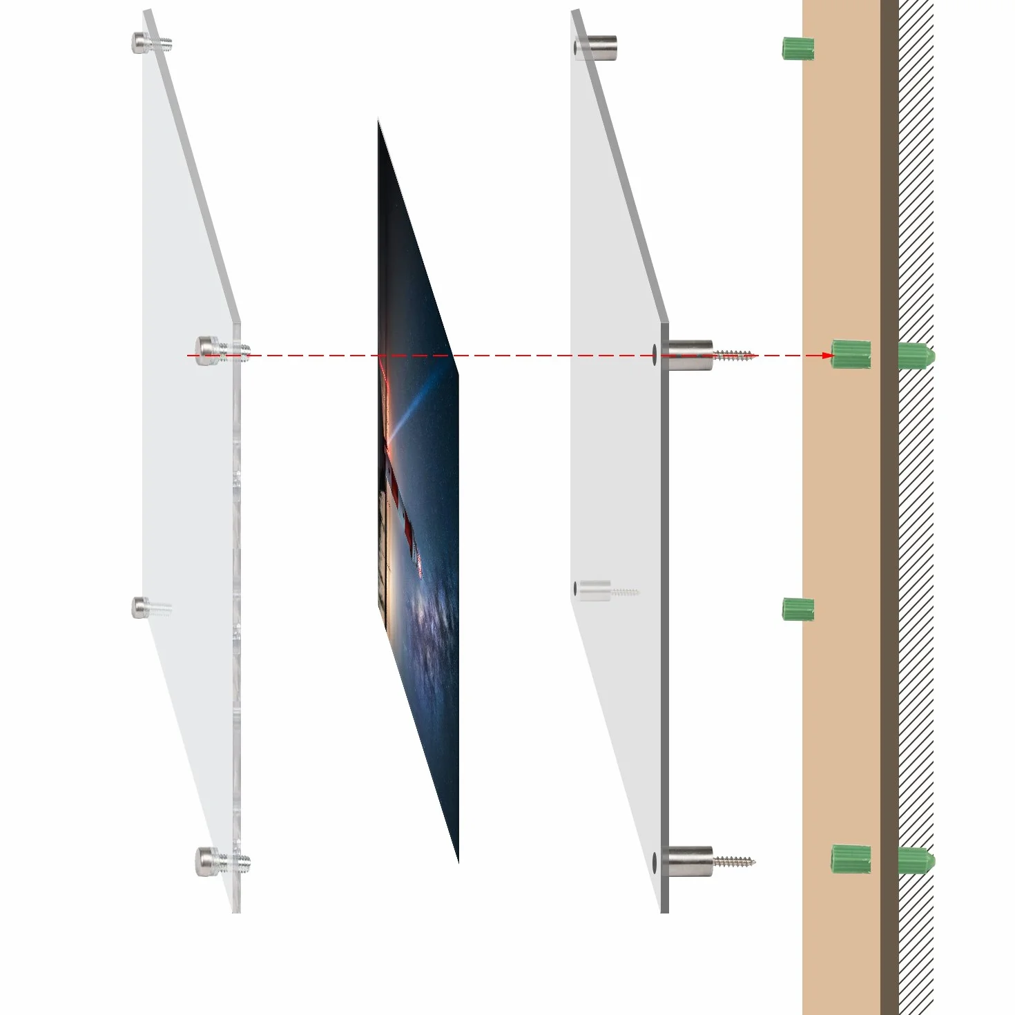 Akrylowe ramki na zdjęcia do montażu na ścianie, przezroczysty panel z podwójnym panelem zawiera obrazy 43,6 x 31,5 cm, ramka na zdjęcia w formacie A3 do wyświetlania plakatów certyfikowanych
