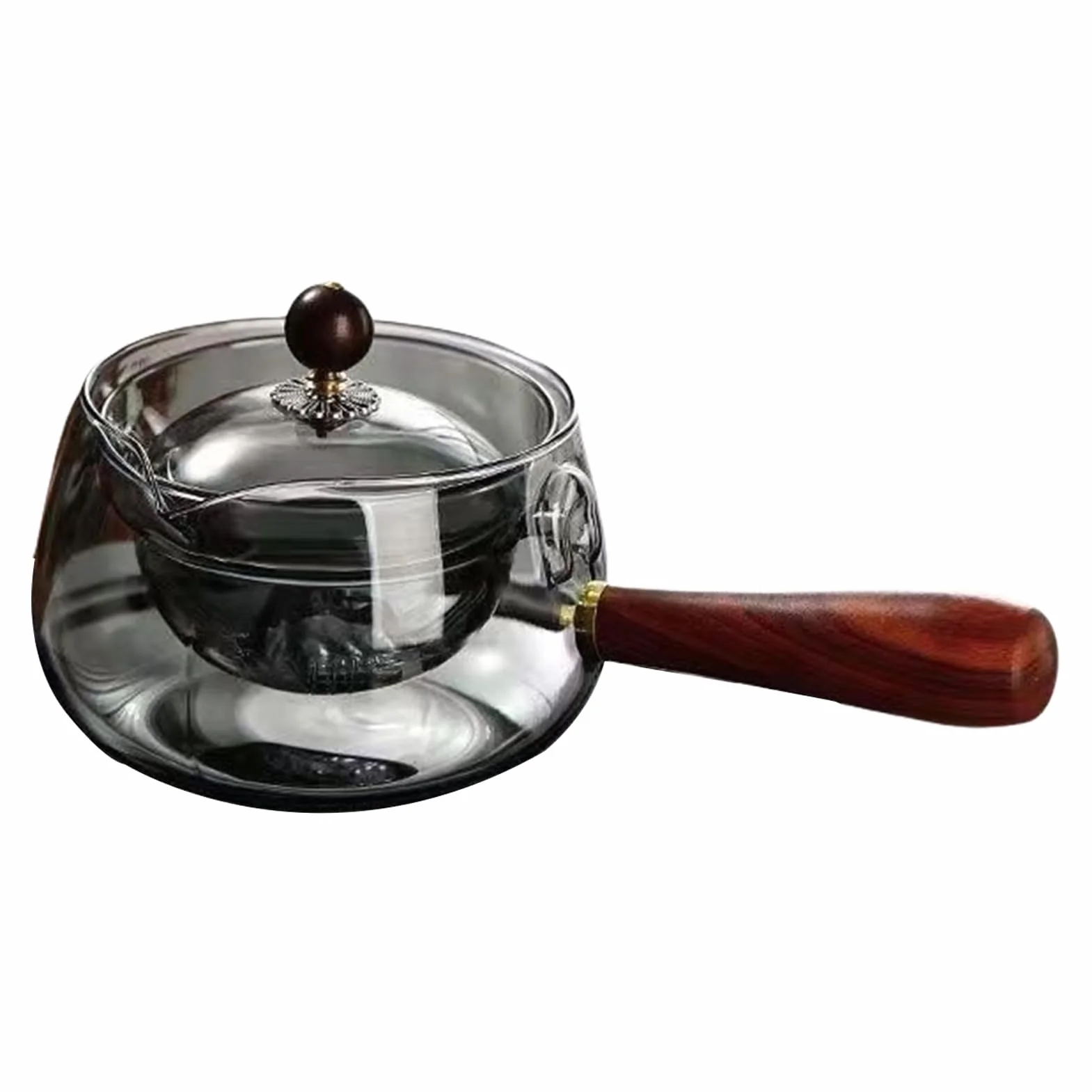 Szklany czajniczek z zaparzaczem, du?a pojemno? ? obrotowy o 360° czajniczek | Wyjmowana przezroczysta kuchenka do herbaty do kwitnienia, lu? herbata, mo? my? w zmywarce