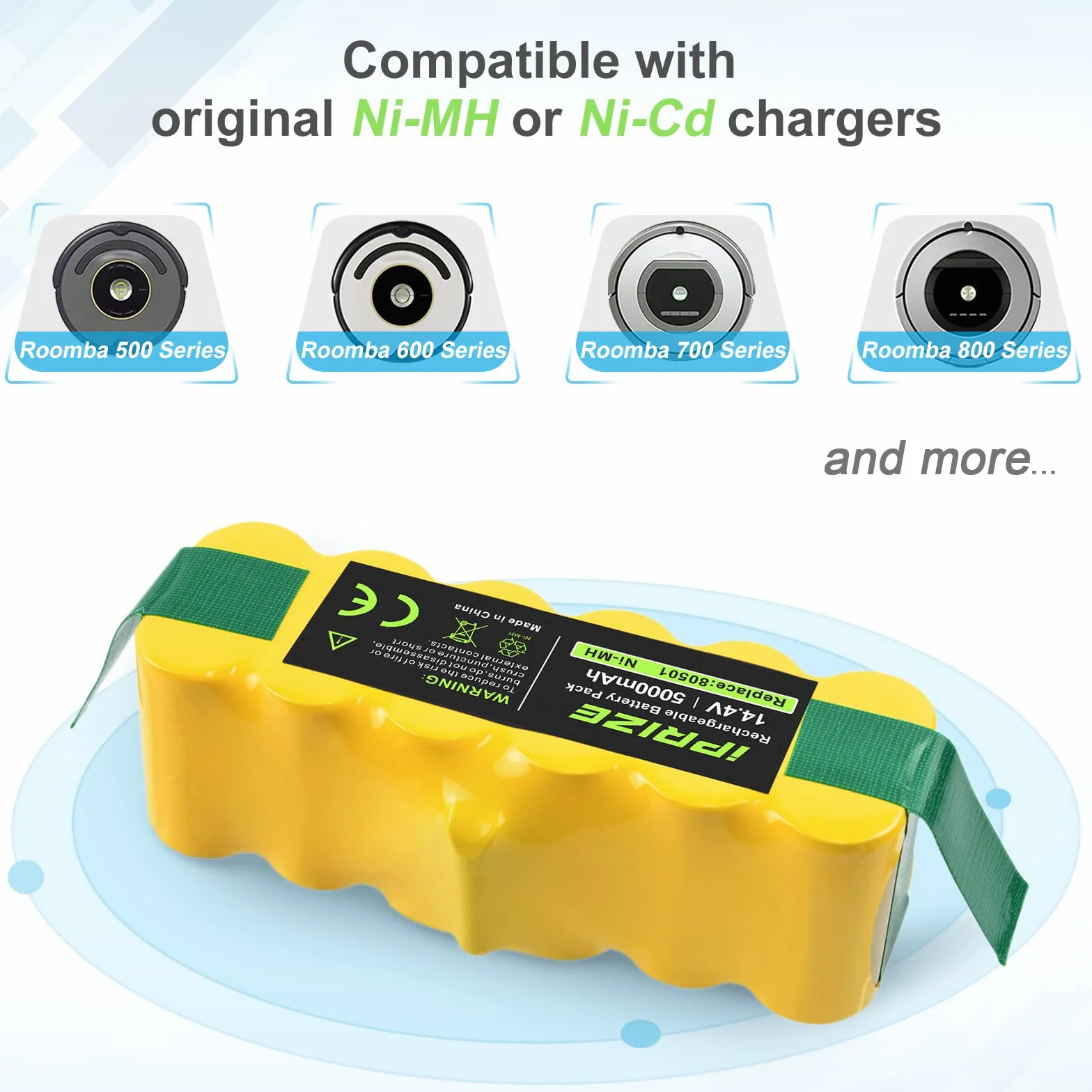 14,4 V 5,0 Ah akumulator wymienny do Roomba 500 510 520 530 531 532 533 535 540 545 550 552 560 562 570 580 581 585 595 60 60 6000 610 620 630 650 660 700 760 770 780 790 800 870 880