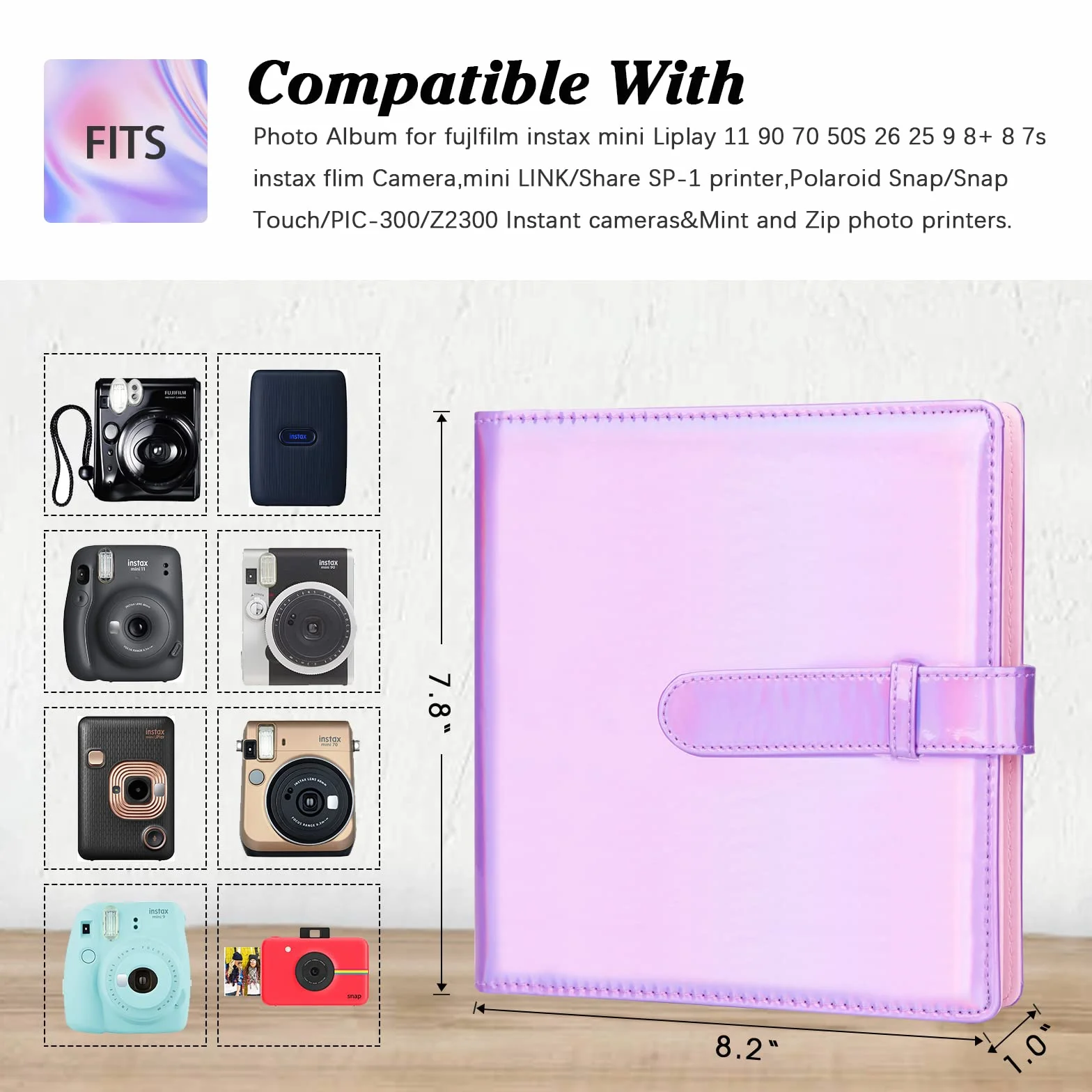 256 Photos Album for Fujifilm Instax Mini Camera, 2x3 Photo Album Book for Fujifilm Instax Mini 11 12 evo 9 90 70 40 8 Instant Camera