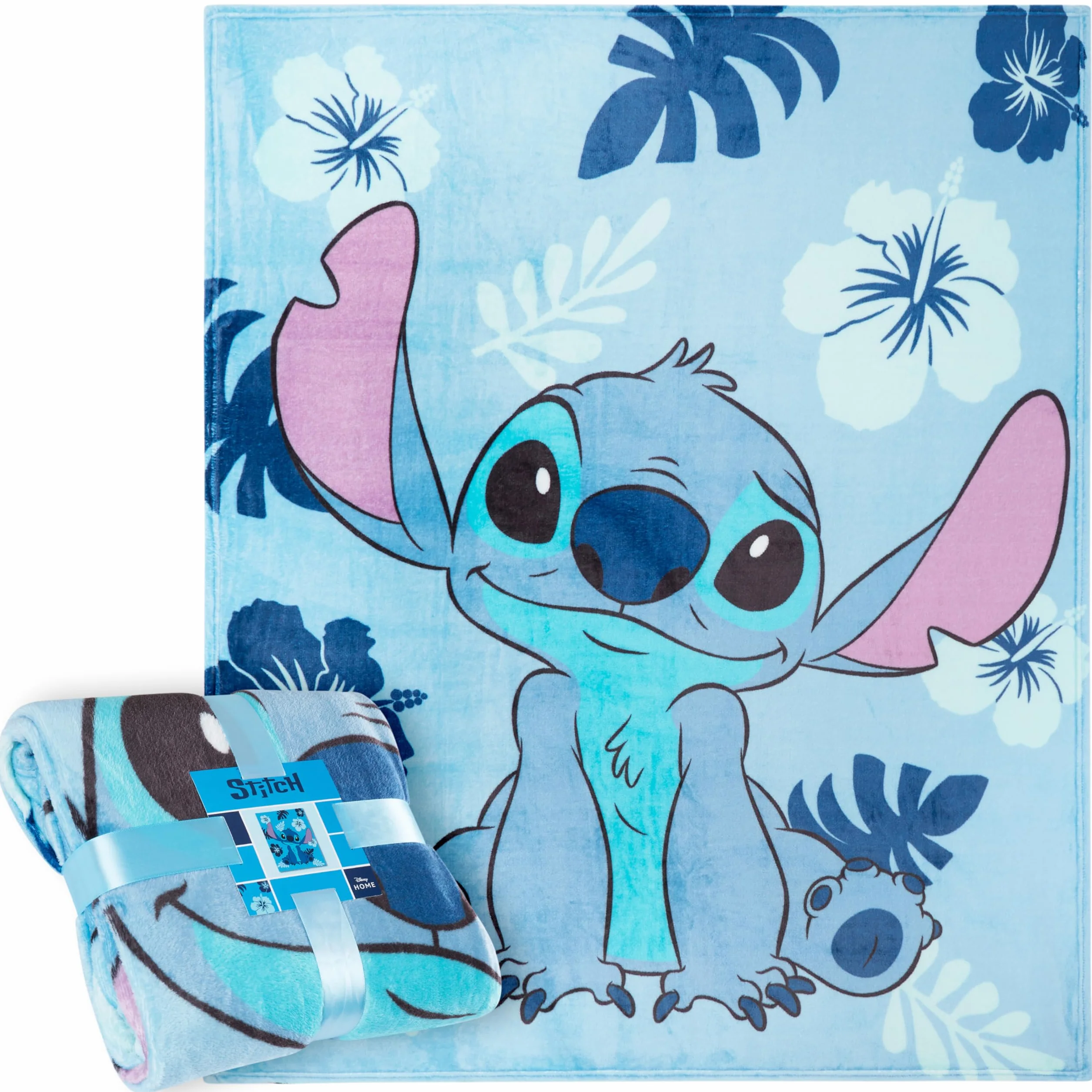 Disney Stitch Koc z poliestru flanelowego i polaru (Jasnoniebieski Stitch)