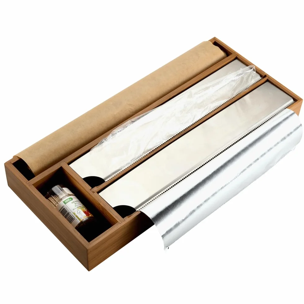 Kesper | Dozownik folii, materiał: bambus, wymiary: 42 x 19 x 5,4 cm, kolor: brązowy |59041 13