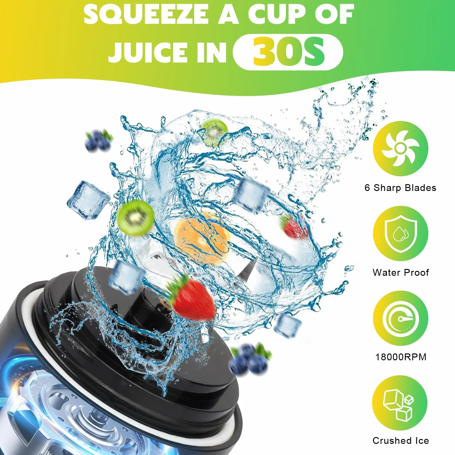 Przenośny blender osobista sokowirówka z izolowanym rękawem do koktajli i smoothie, 600 ml, mini blender z pokrywką podróżną, ładowany przez USB, elektryczny shaker proteinowy do kuchni, podróży