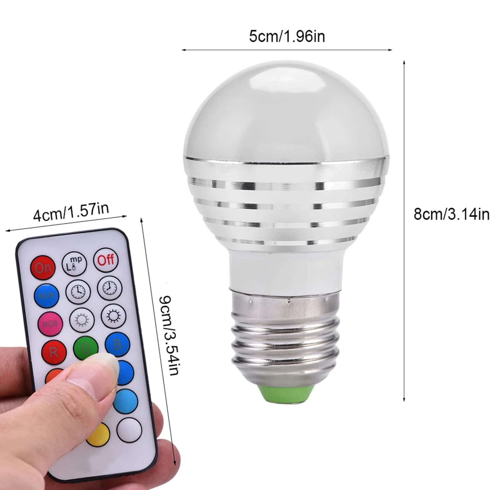 Żarówka LED RGB Zmieniająca Kolor świecy, z Zestawem Pilota, Odpowiednia do Korytarzy, Hoteli, Barów, Kawiarni, E27 3W