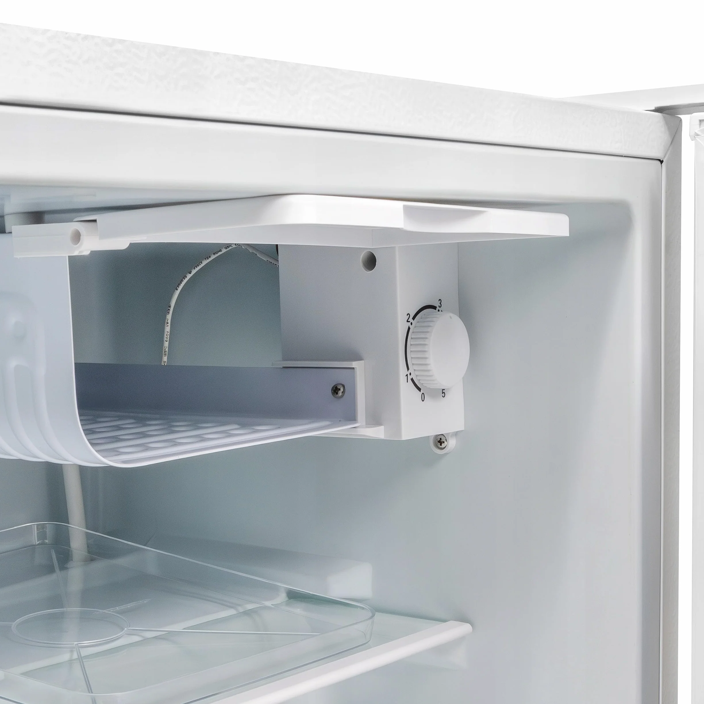 Lodówka Kompresorowa z Zamrażalnikiem 46L, Mini Lodówka Mała i Cicha 45dB, 230V, Przekładane Drzwi, Lodówka Hotelowa do Biura, Pokoju, na Camping i do Akademika, Biała, Kompaktowa