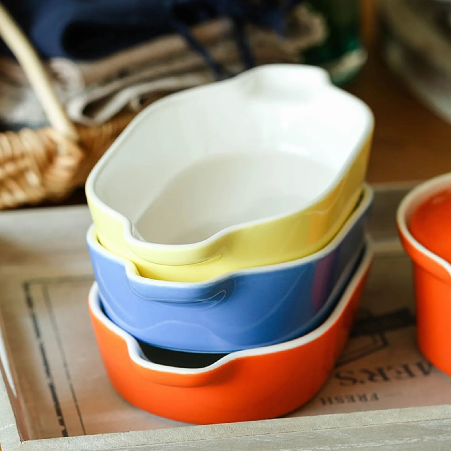 Fontanny Ceramiczne naczynia do pieczenia podszkliwne, talerz do zupy do domu, użycie w piekarniku, prostokątne naczynie do pieczenia, kuchenka mikrofalowa fontanna lasagne (żółty)