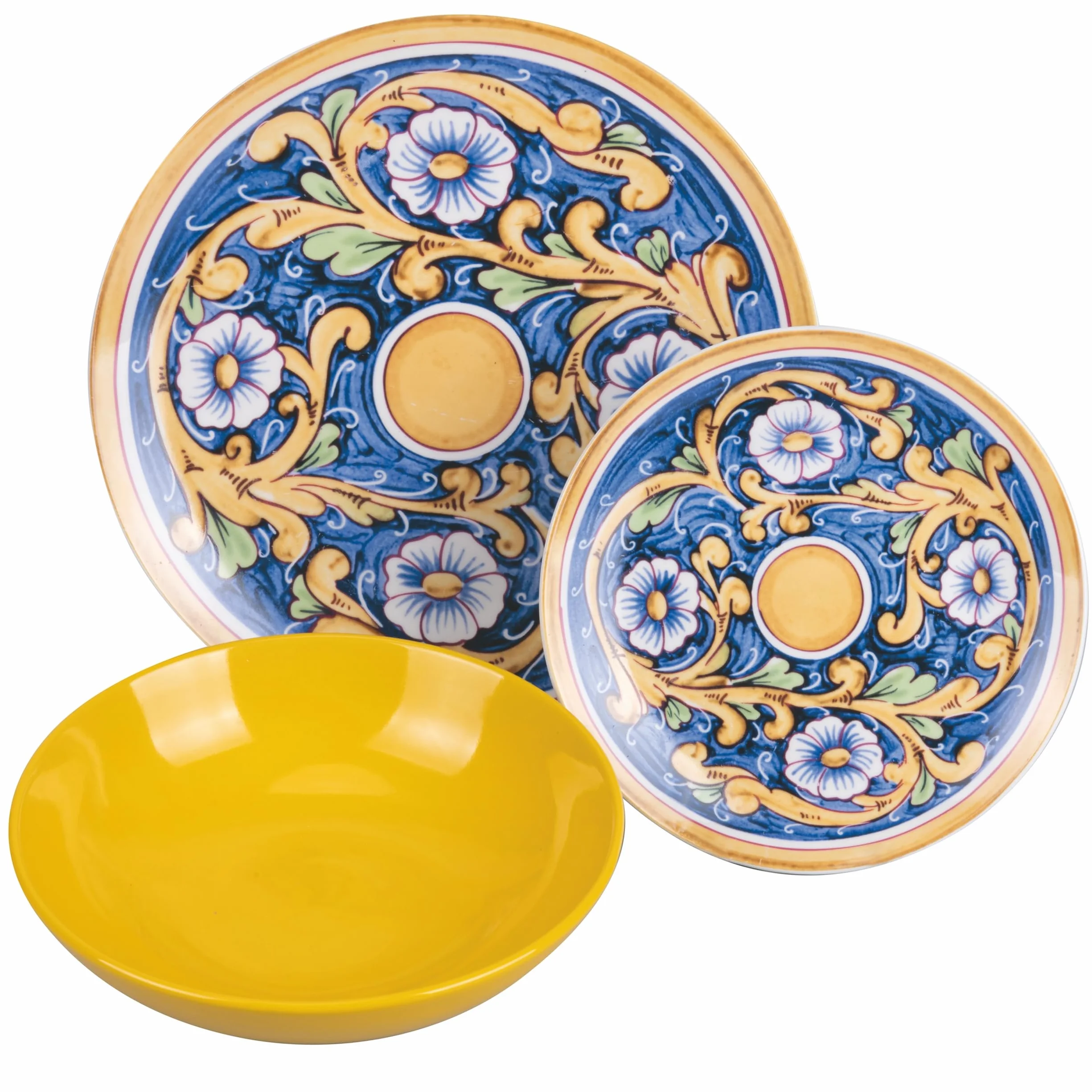 18-częściowy serwis obiadowy z porcelany i kamionki, 6-osobowy zastawa stołowa, Sycylia