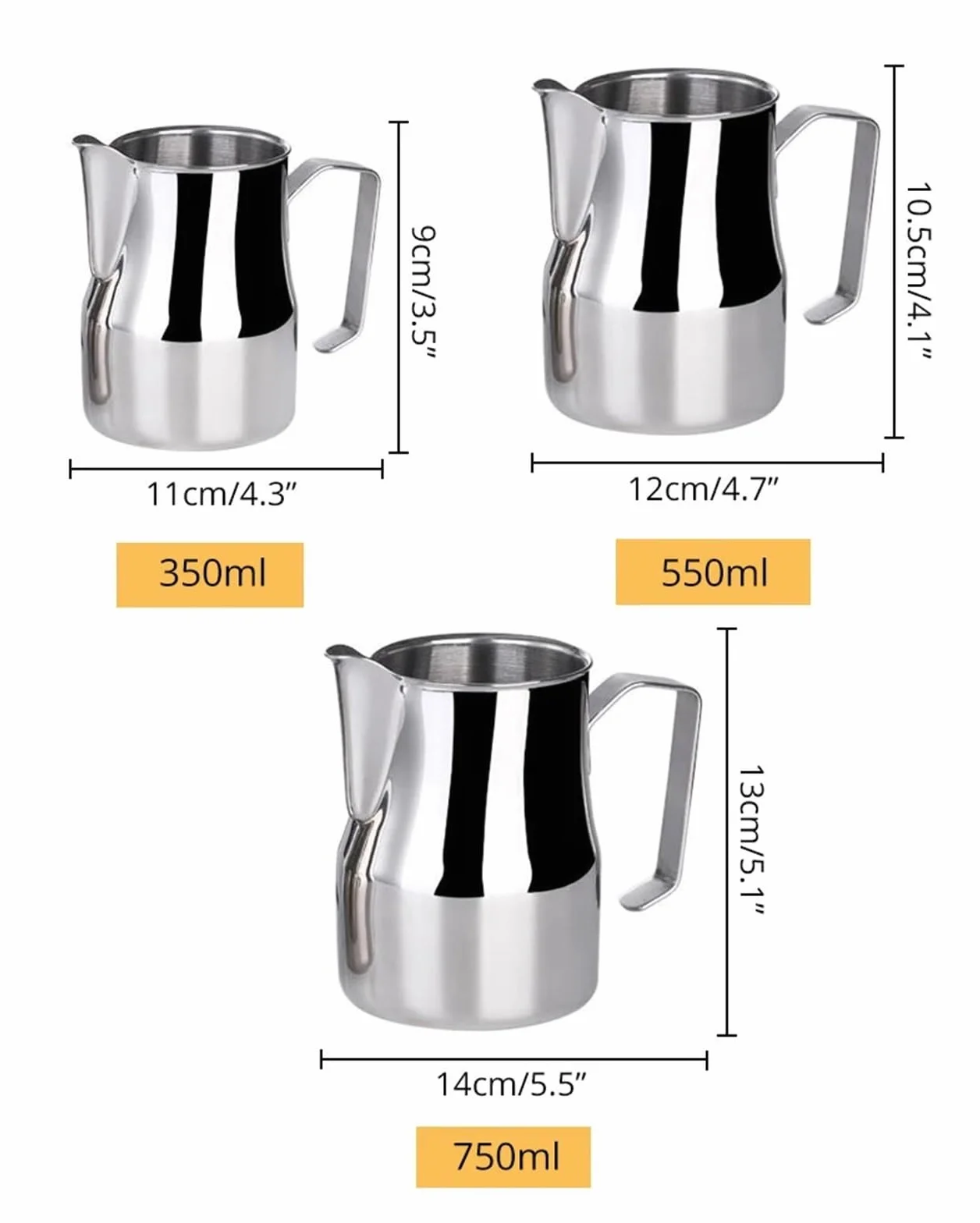 Dzbanek do spieniania mleka ze stali nierdzewnej Profesjonalny dzbanek baristy espresso cappuccino i latte art(340ml)